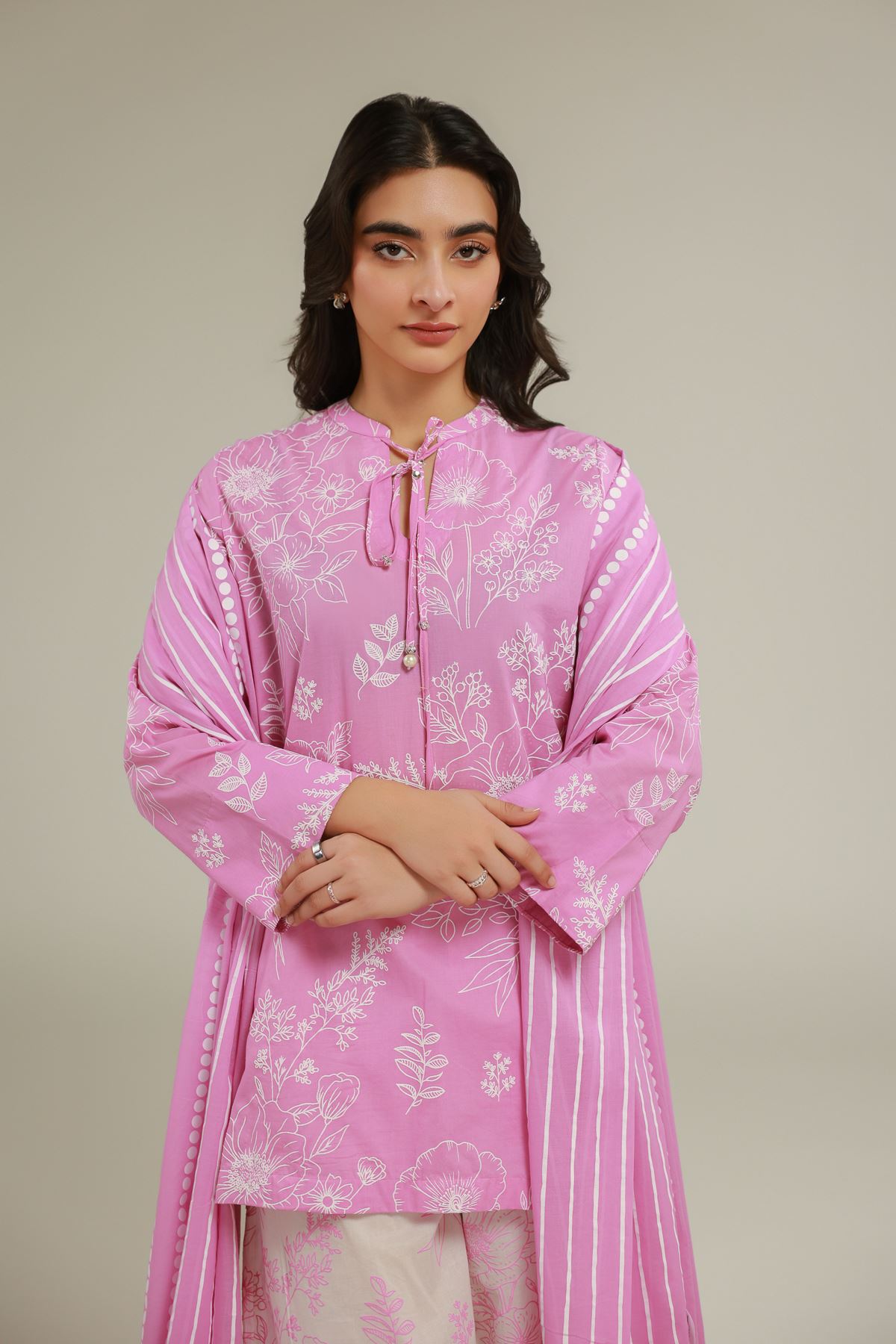 Lawn Striped Lawn Dupatta - T-A22-26-113FC1-VG