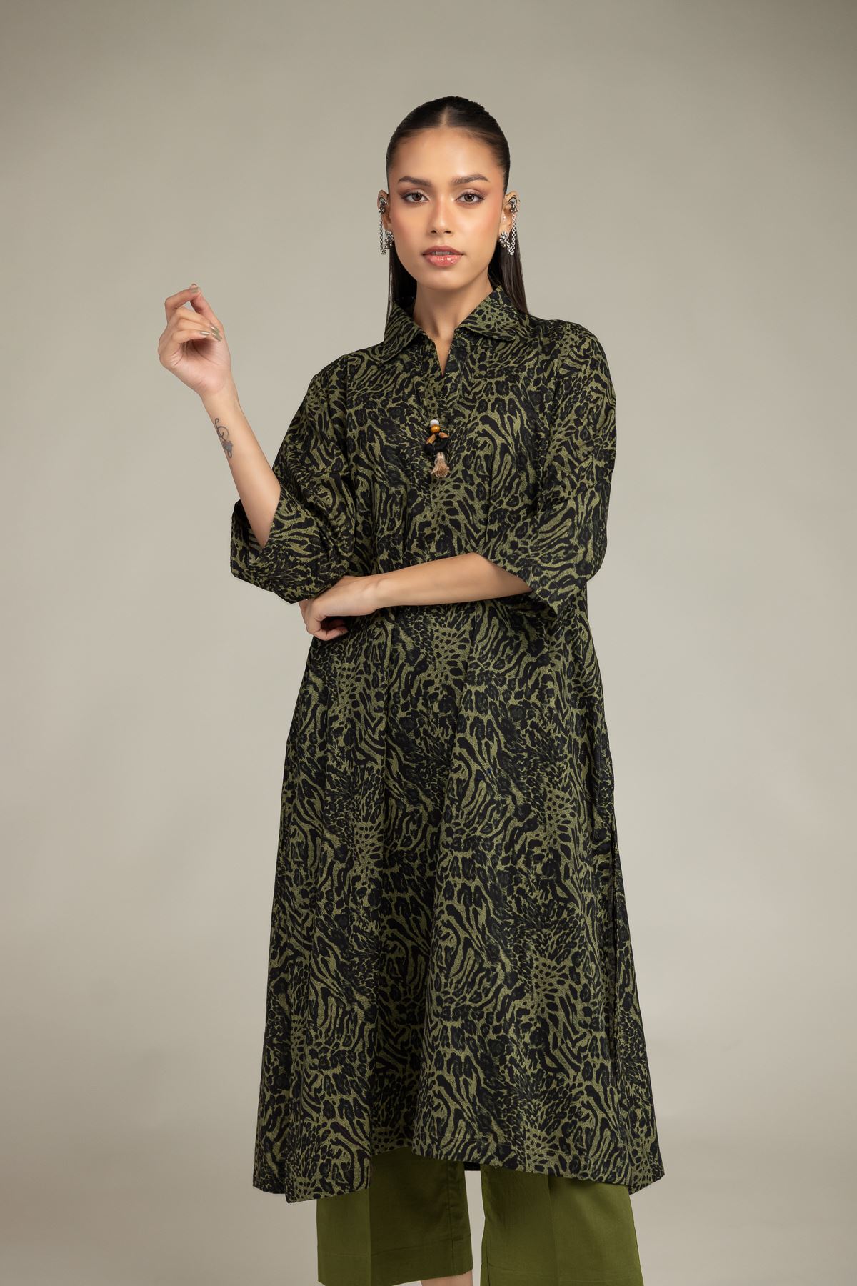 Printed Cambric Printed Cambric Kurta - 1-26-234-A-I1-VG