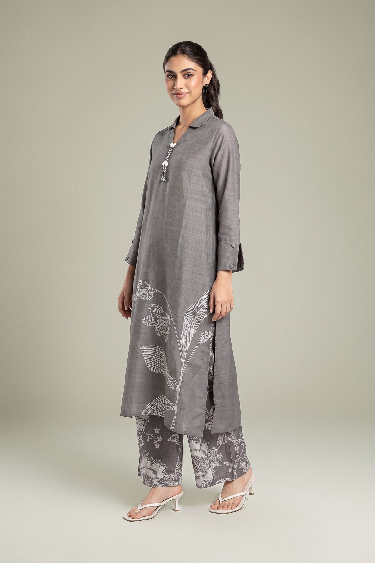 Embroidered Light Khaddar Kurta - 1-26-436-A-K1-VG