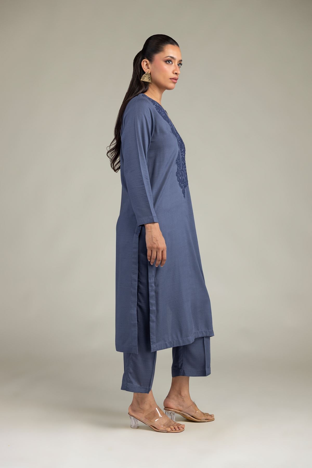 Dyed Raw Silk Silk Solid Pants - 8-26-303-A-C1-VG