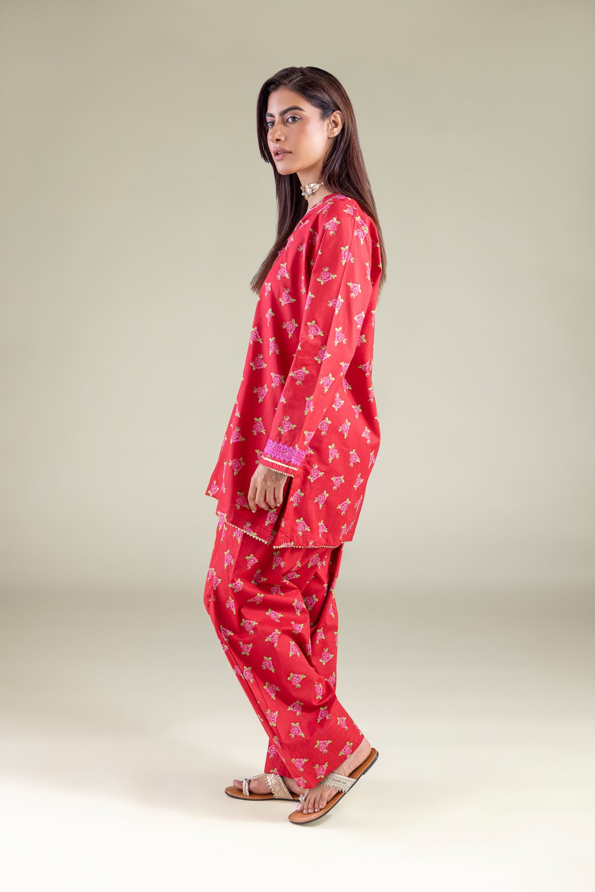 Embroidered Cambric Kurta - 1-26-133-A-D-VG
