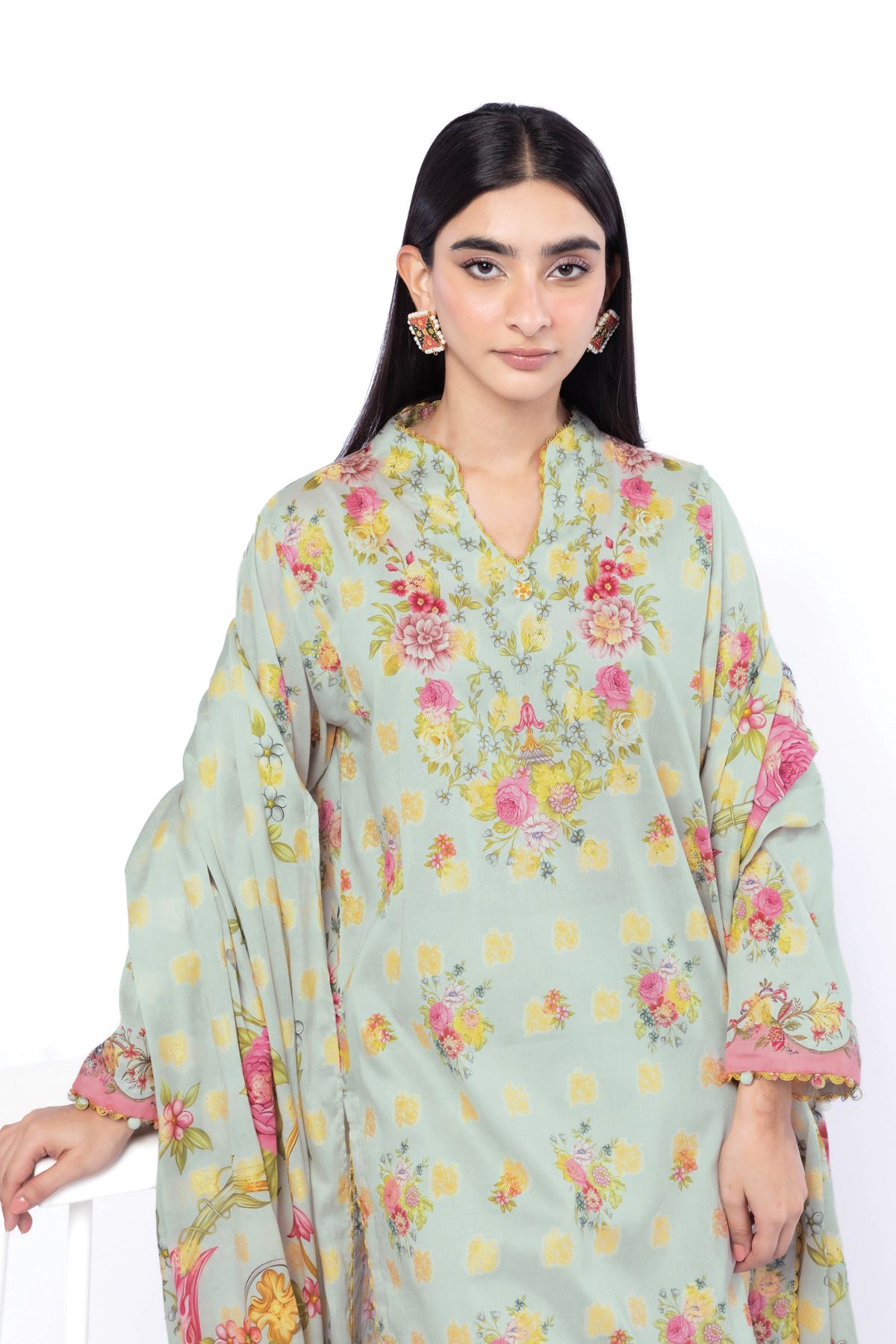 Printed Jacquard Tailored 3 Piece - T-A22-26-101FE-VG