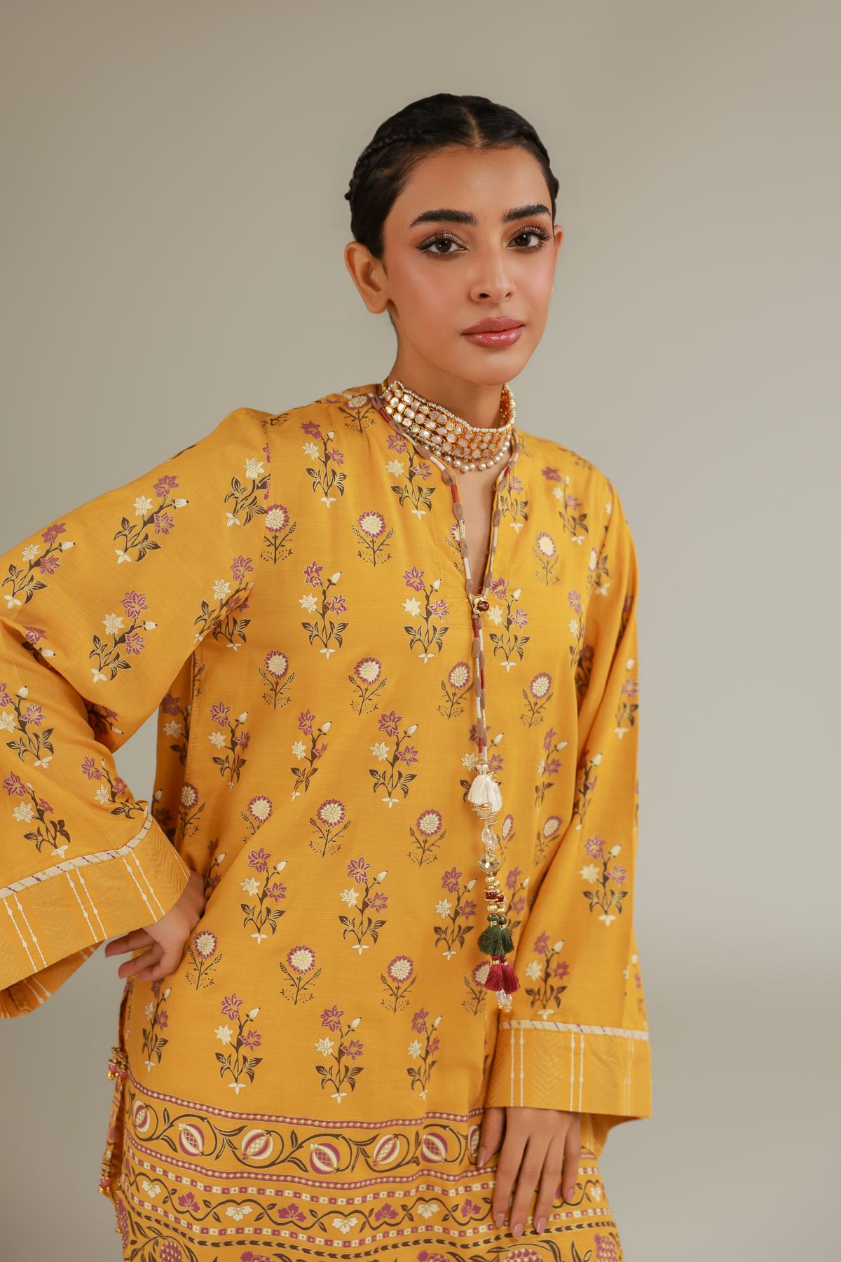 Raw Silk 2-Piece Co-ord Set - T-A22-26-103FA1-VG
