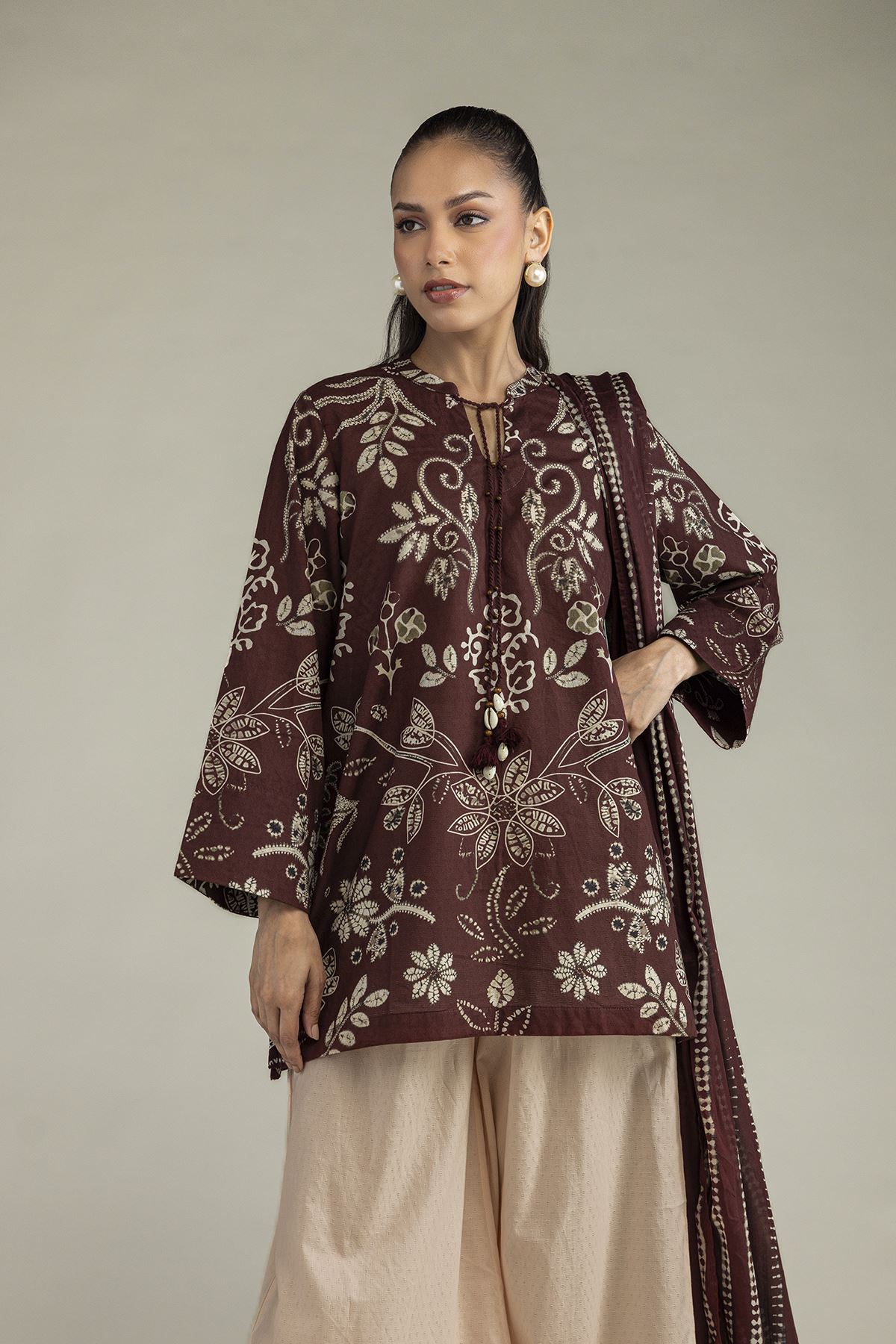 Printed Cotton Dobby Floral Cotton Kurta - 1-26-250-B-H1-VG