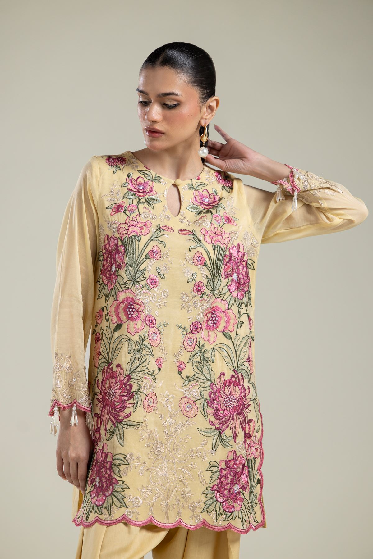 Paper Silk Short Silk Kurta - 25-09-10E4-10BA-VG