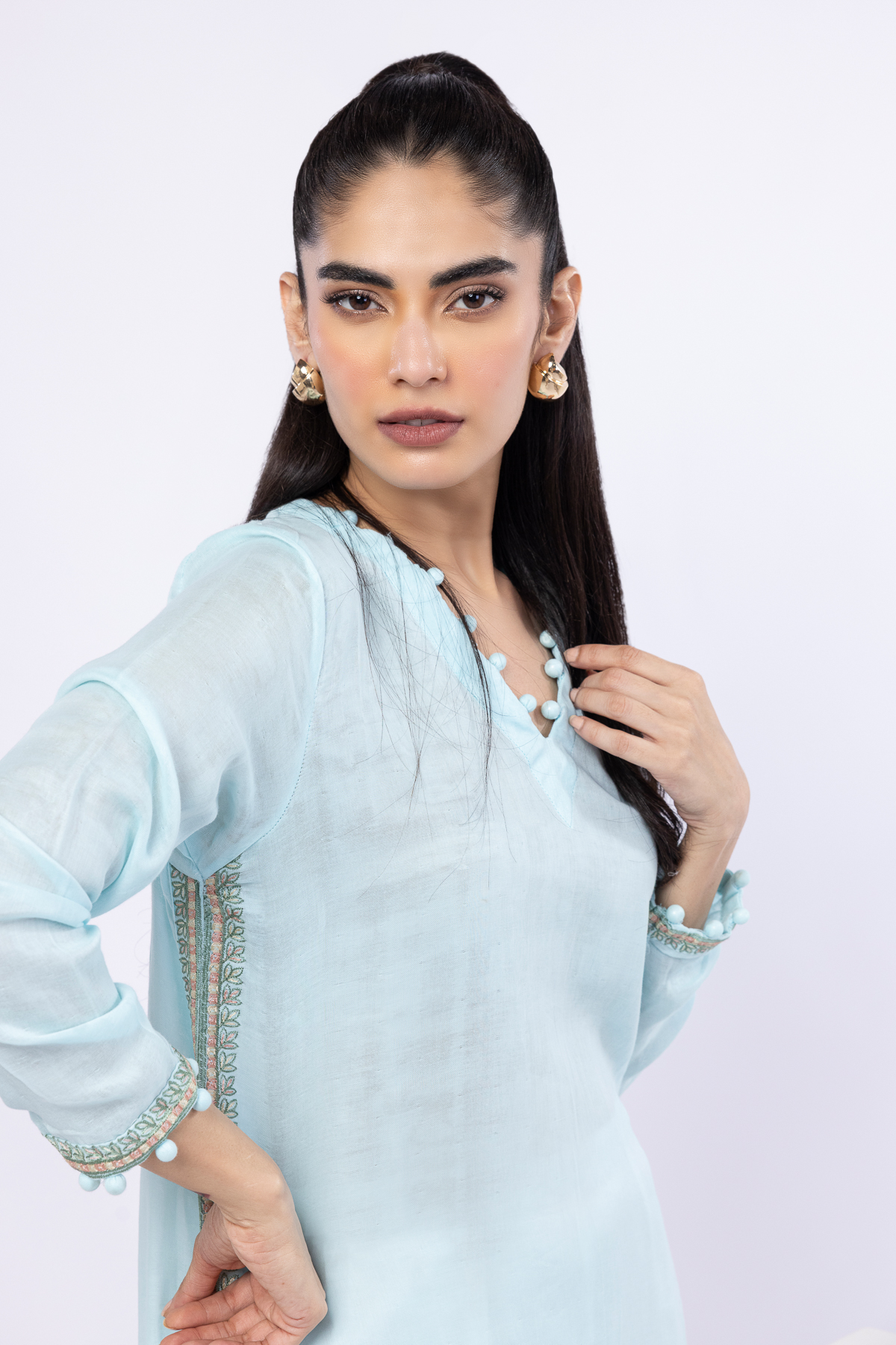 Embroidered Kurta - 25-W02iB-02TA-VG
