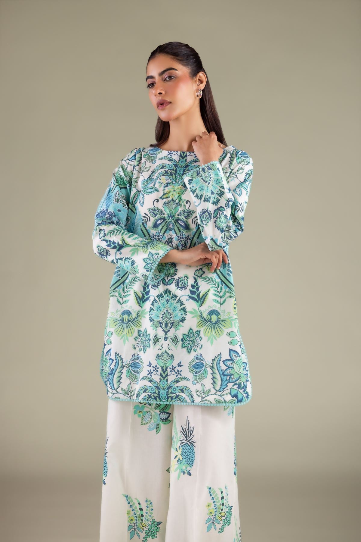 Printed Cambric Regular Fit Kurta - 2-26-110-A-F-VG