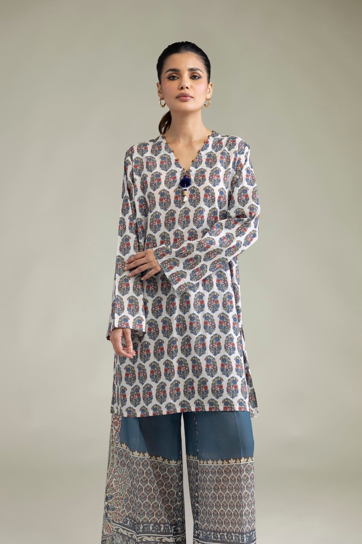 Printed Lawn Fabrics 2 Piece | Top and Bottom - A22-26-214FH1-VG