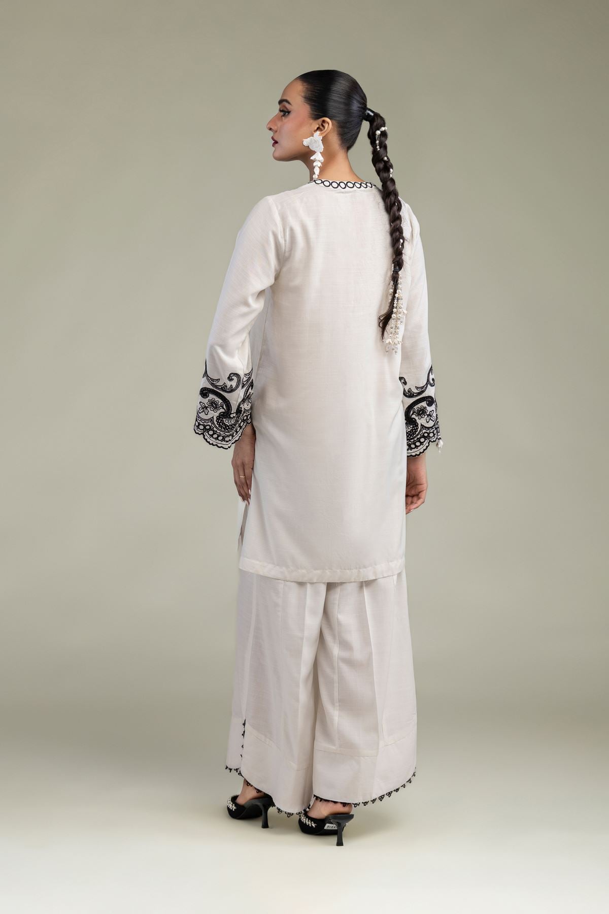 Embroidered Raw Silk Raw Silk Kurta - 8-26-303-A-C1-VG