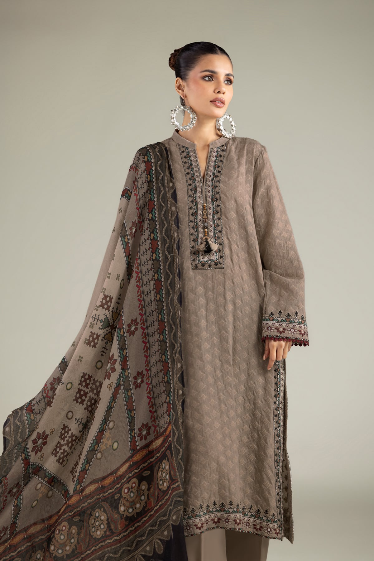 Embroidered Broshia Tailored 3-Piece Set - B1-2-26-106-A-C-VG