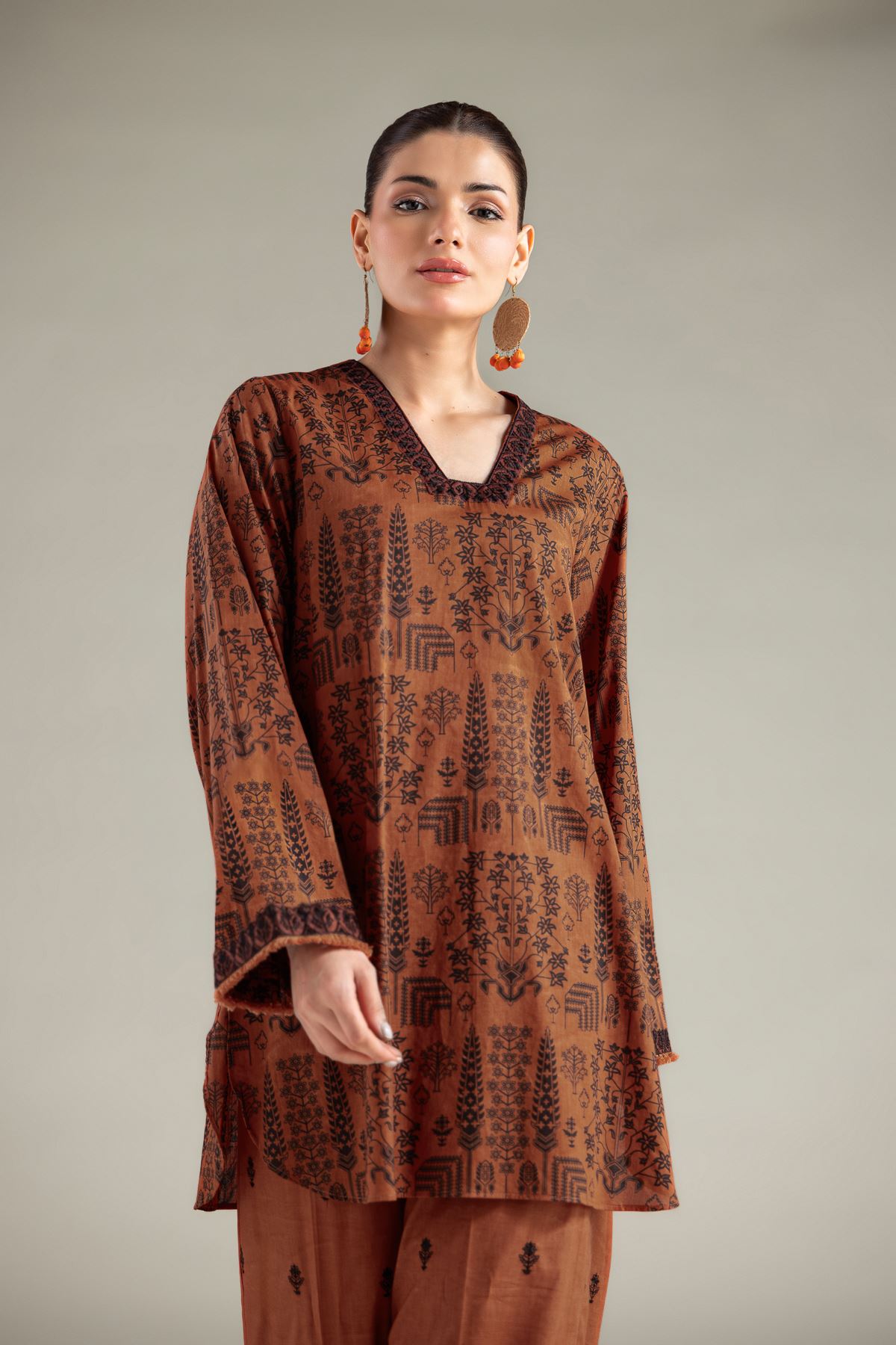 Embroidered Lawn Fabrics 2 Piece | Top and Bottom - A11-26-107FC1-VG