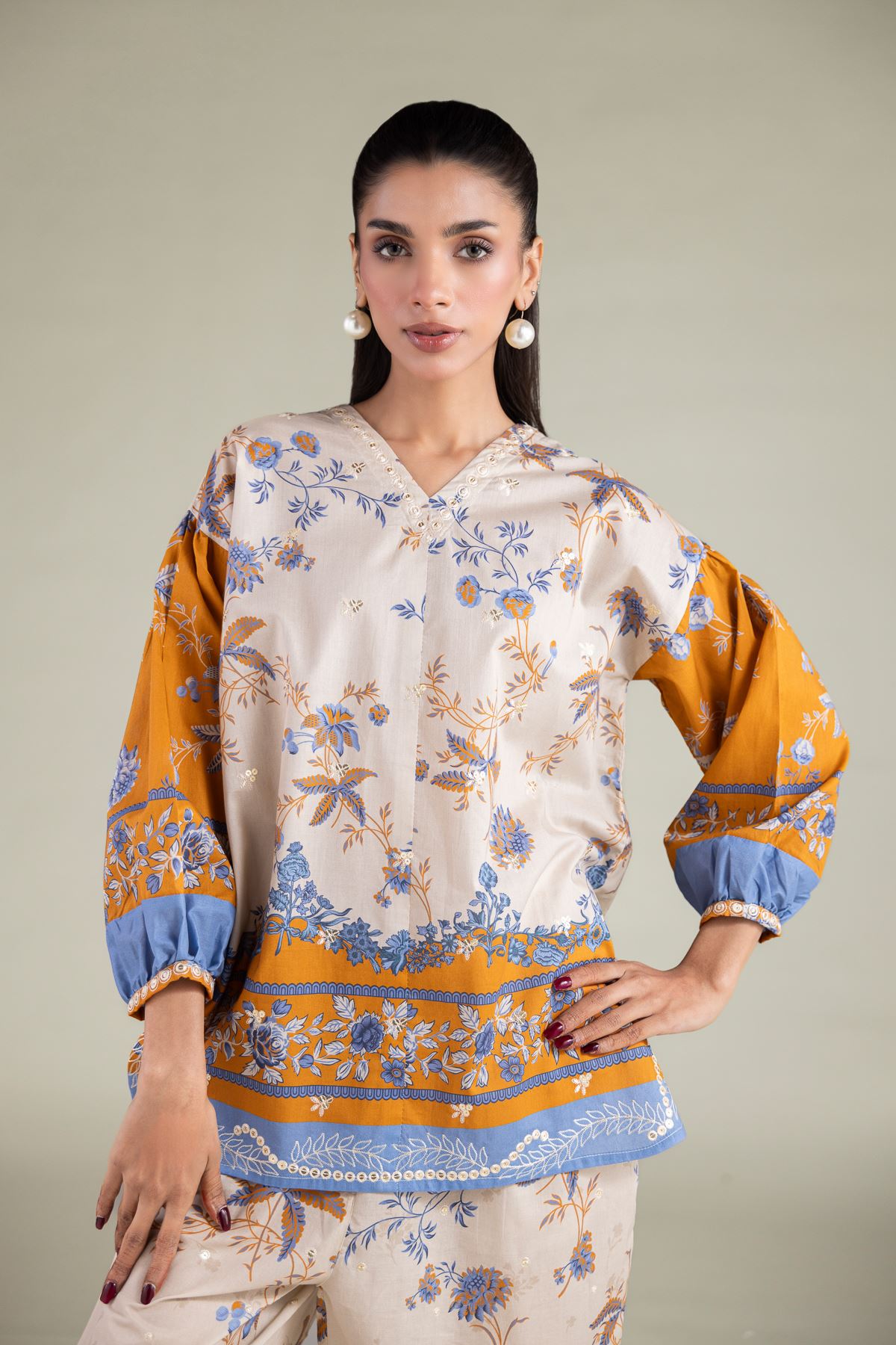 Embroidered Cambric Blouse - 6-26-104-A-D-VG