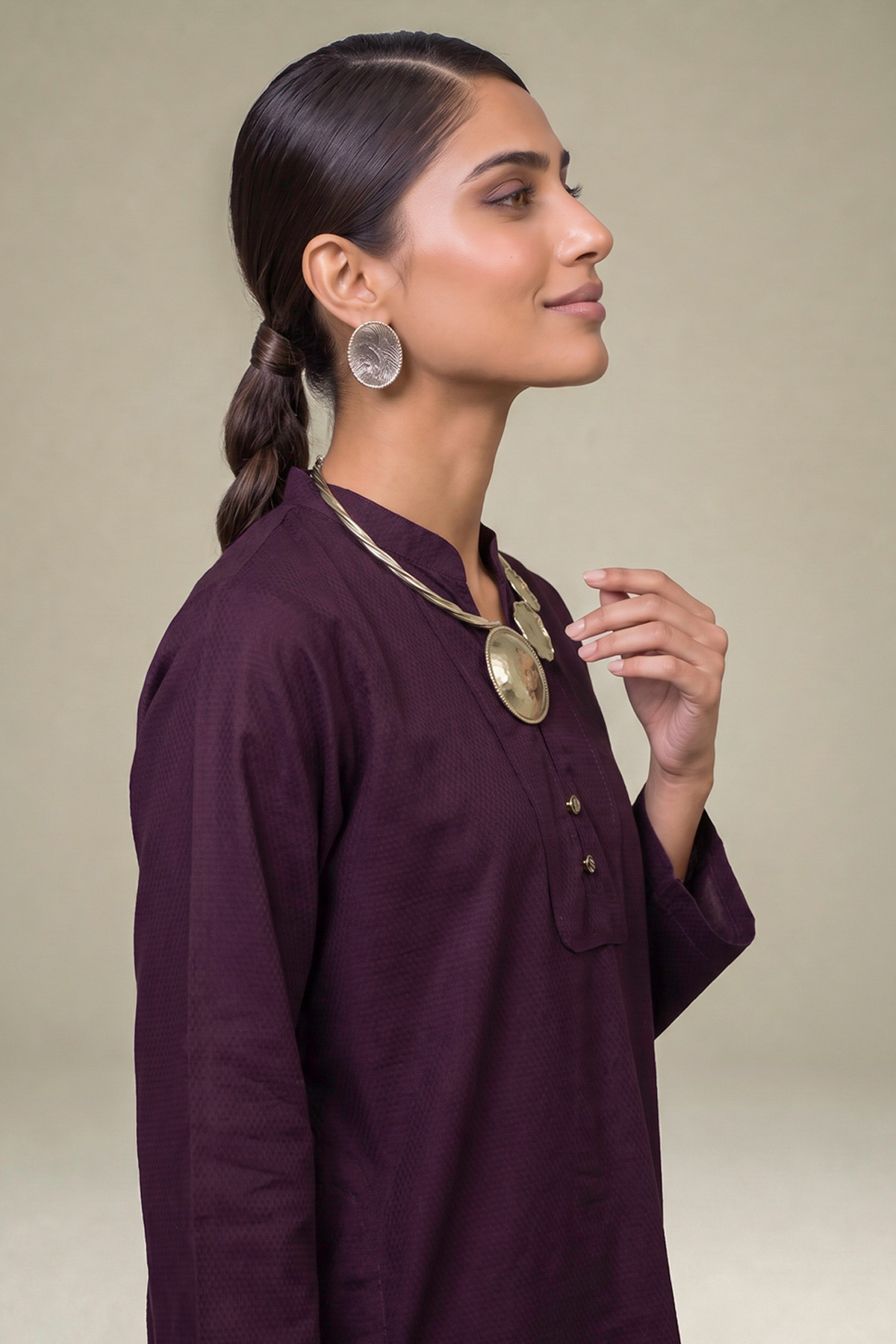 Dyed Cotton Dobby Tailored 2-Piece Set - 2-26-308-A-G1-VG