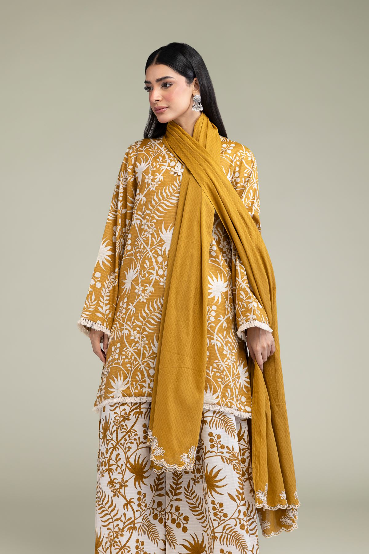 Embroidered Lawn Lawn Dupatta - 25-09-12E2-03TA-VG