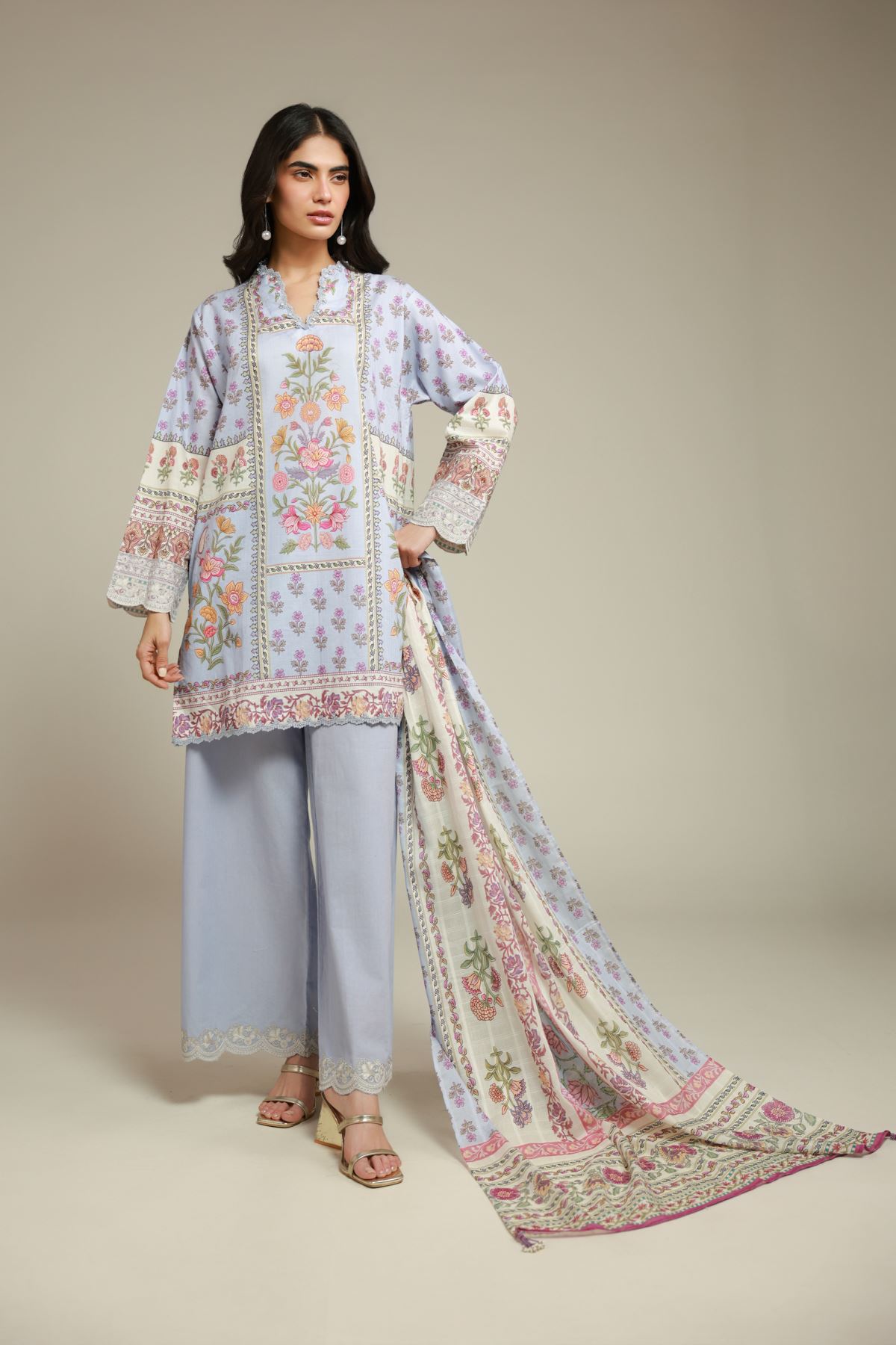 Embroidered Textured Lawn Lawn Tailored 3-Piece - T-A22-26-123FE1-VG