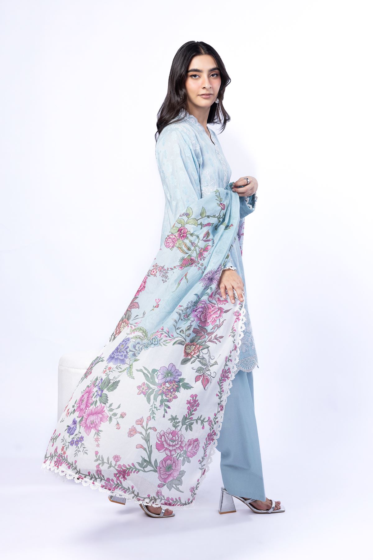 Embroidered Broshia Fabrics 3 Piece - A22-26-117FB2-VG