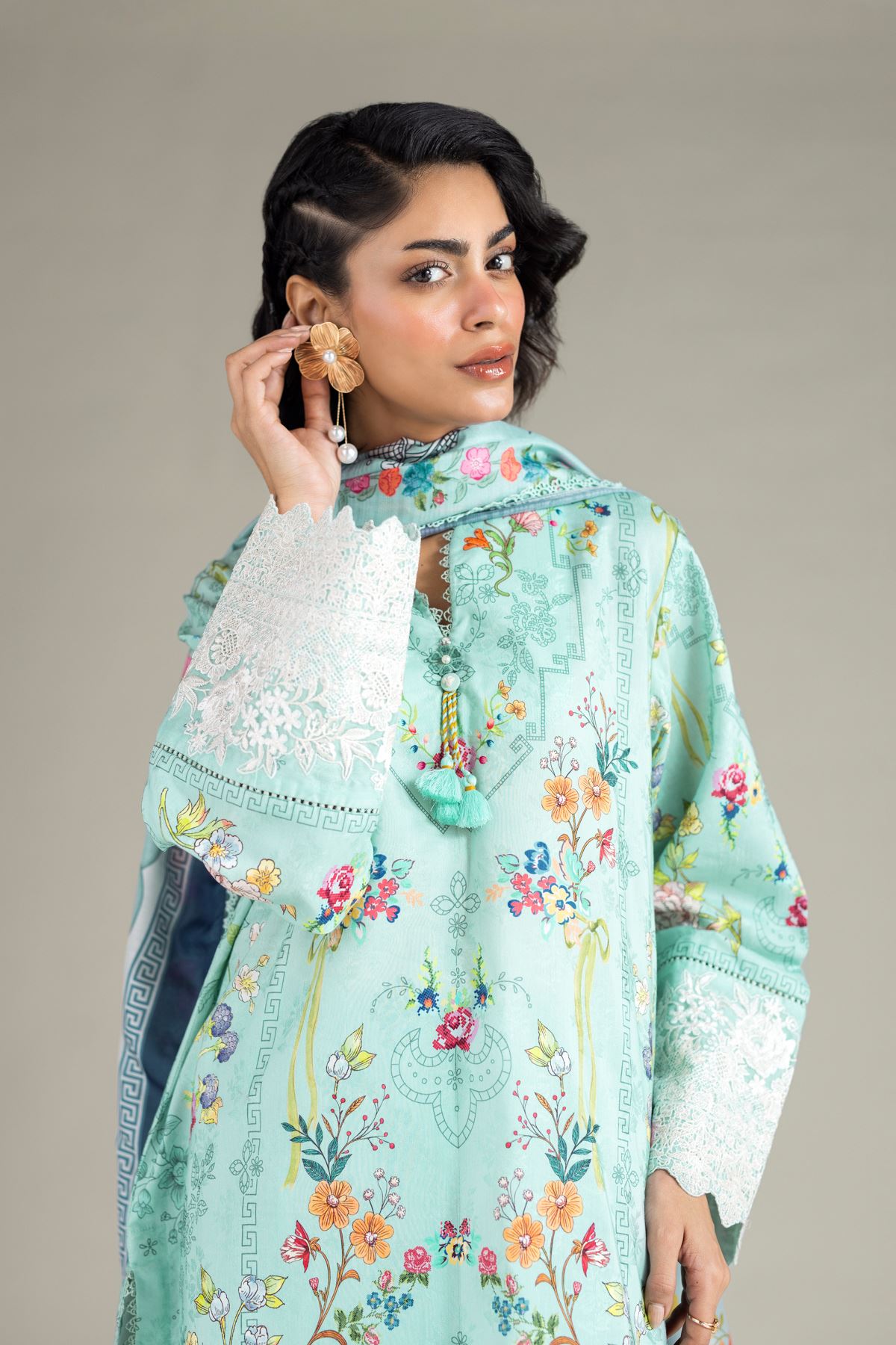 Embroidered Jacquard Floral 3-Piece Suit - T-A33-26-104FD1-VG
