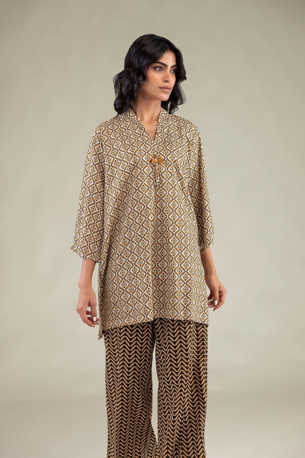 Printed Cambric Short Cambric Kurta - 8-26-303-A-C1-VG