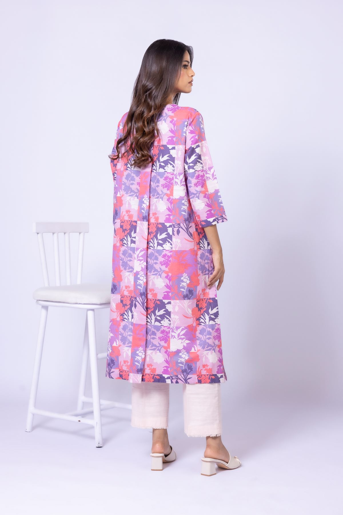 Printed Textured Cotton Kurta - 25-10-11E9-03TA-VG