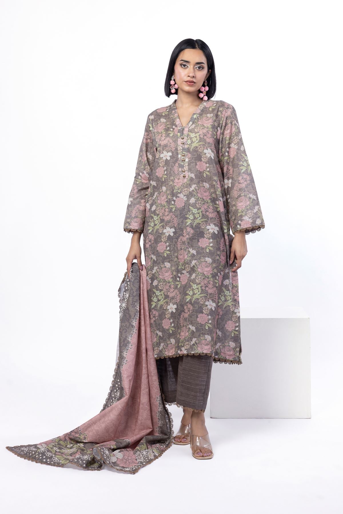 Printed Light Khaddar Tailored 3 Piece - LKW45BST-VG
