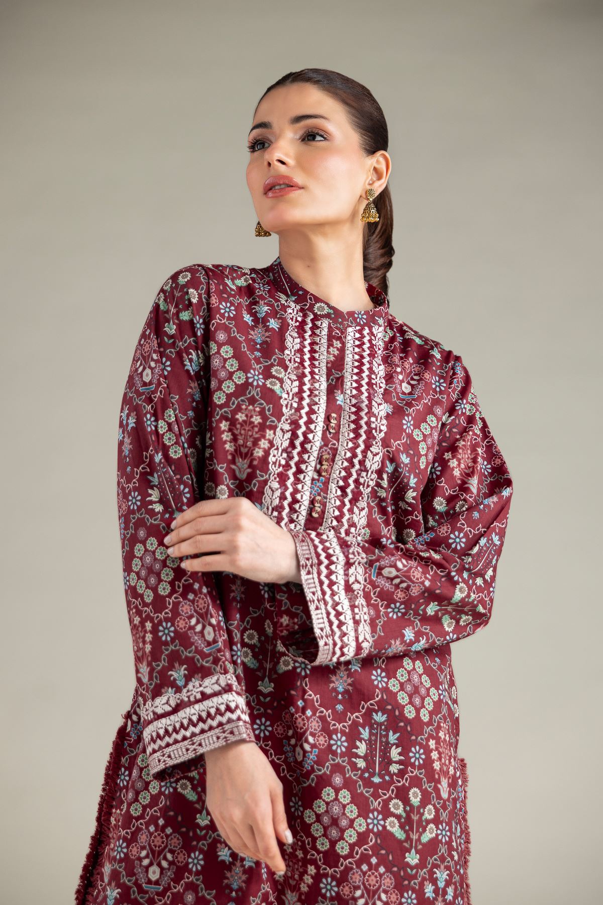 Embroidered Lawn Fabrics 2 Piece | Top and Bottom - A11-26-114FA1-VG