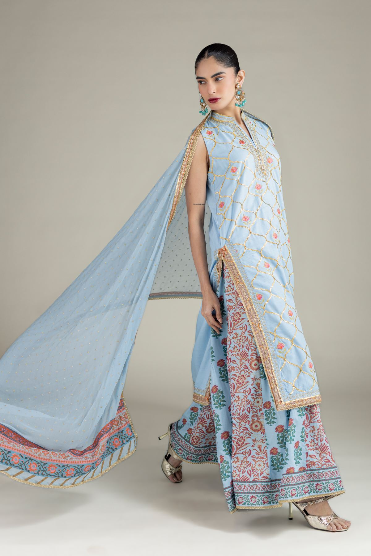 Printed Raw Silk Pants - 25-08-12E8-04TA-VG
