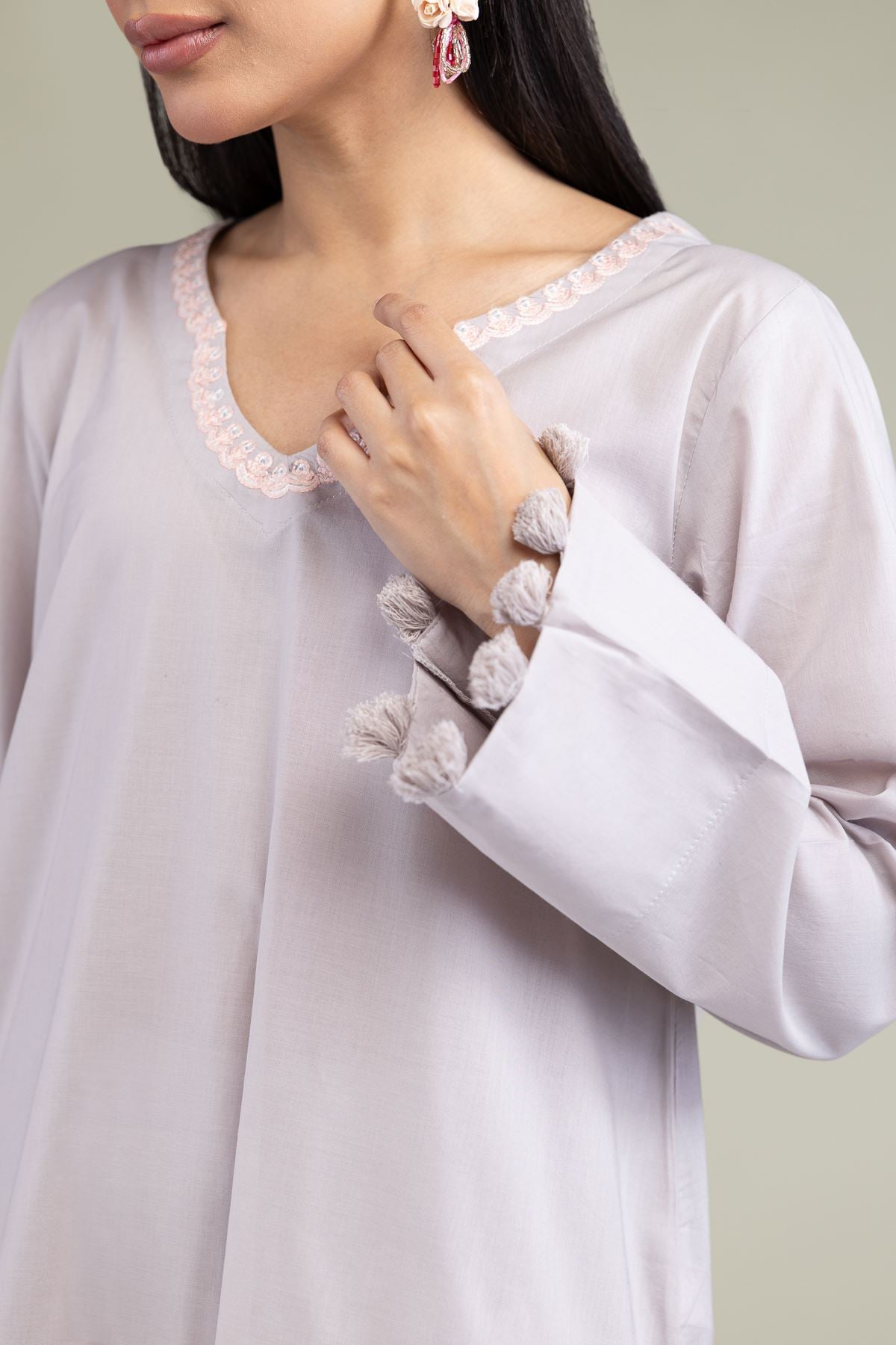 Embroidered Cambric Floral Cambric Kurta - 1-26-247-A-J1-VG