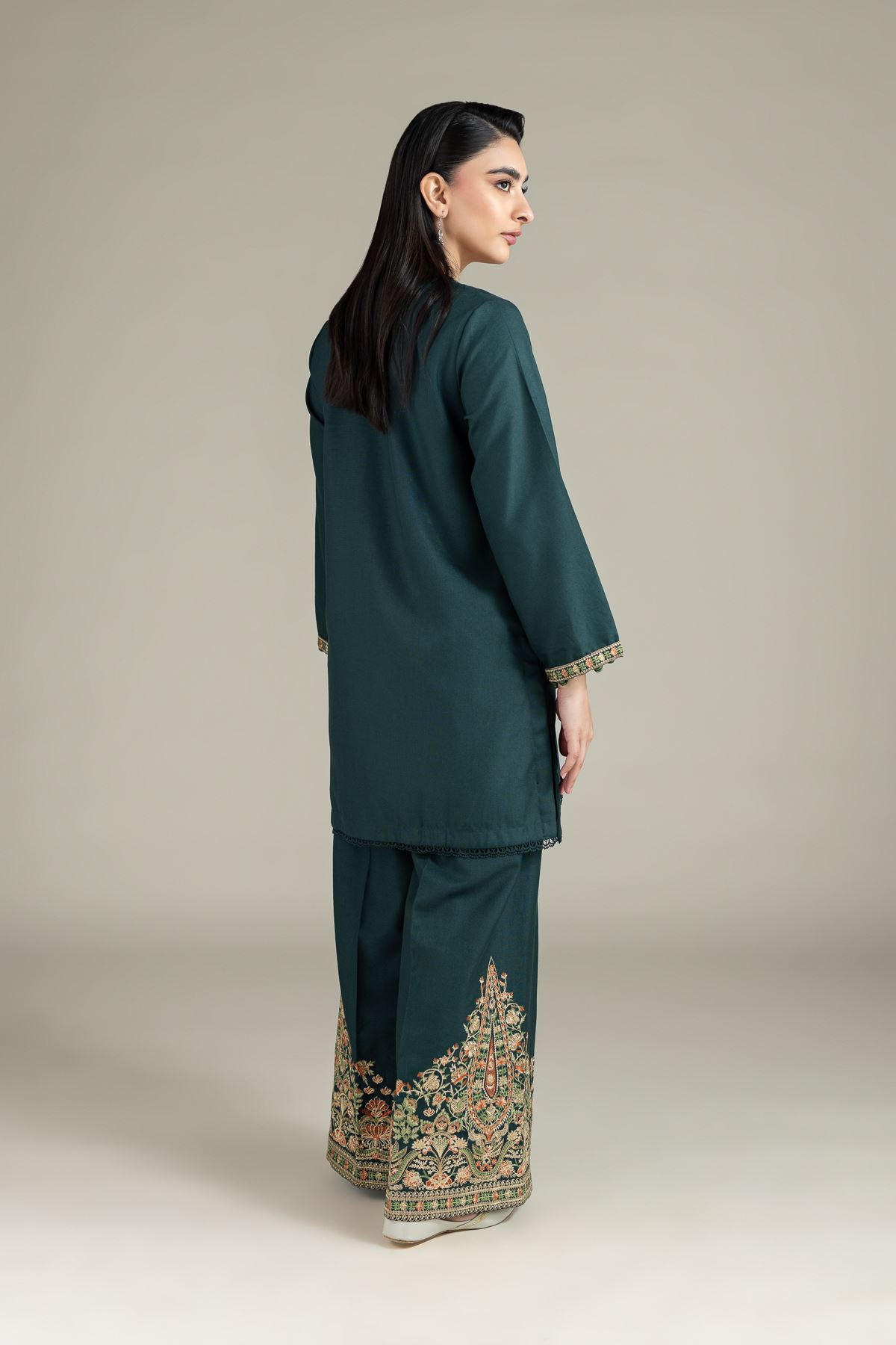 Embroidered Heavy Blended Viscose Kurta - 25-10-10S4-02TB-VG