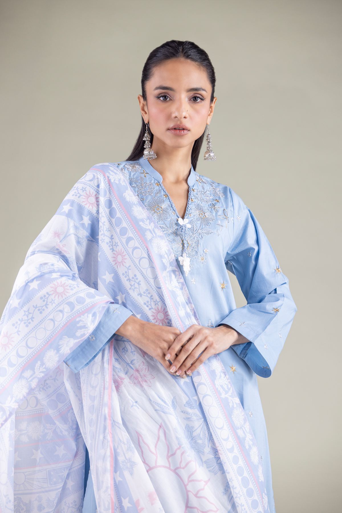 Embroidered Lawn Dupatta - 2-26-308-A-G1-VG