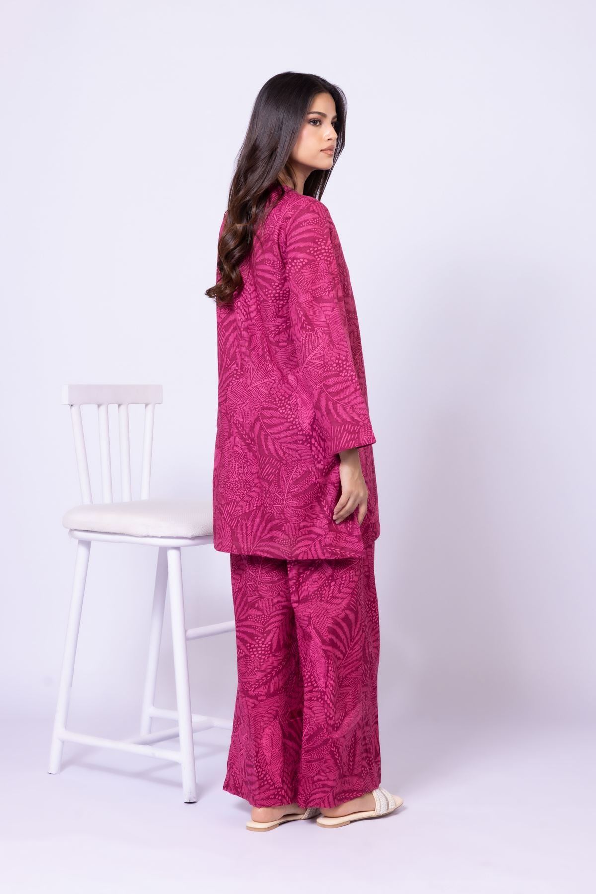 Printed Khaddar Kurta - 25-09-11E3-07TA-VG