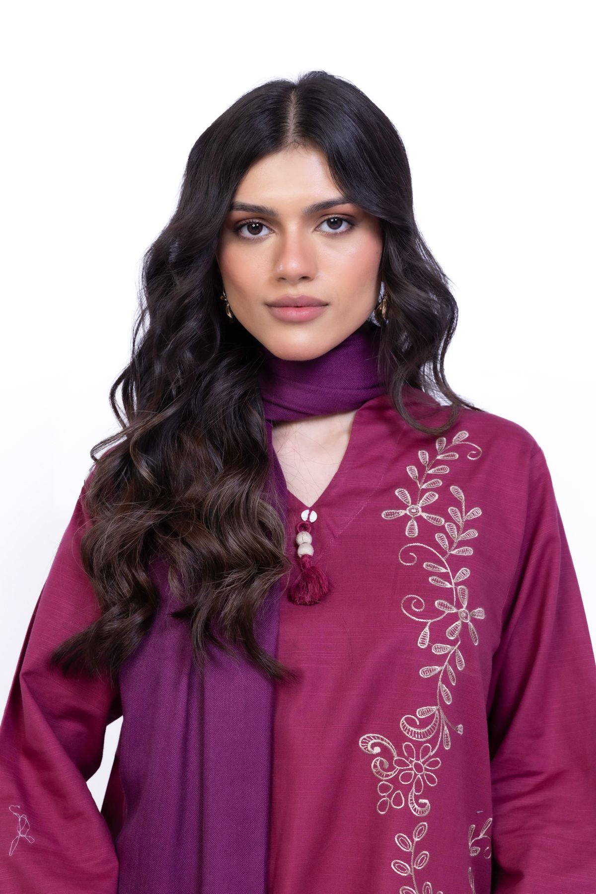 Dyed Blended Acrylic Shawl - 25-09-11E2-12TA-VG