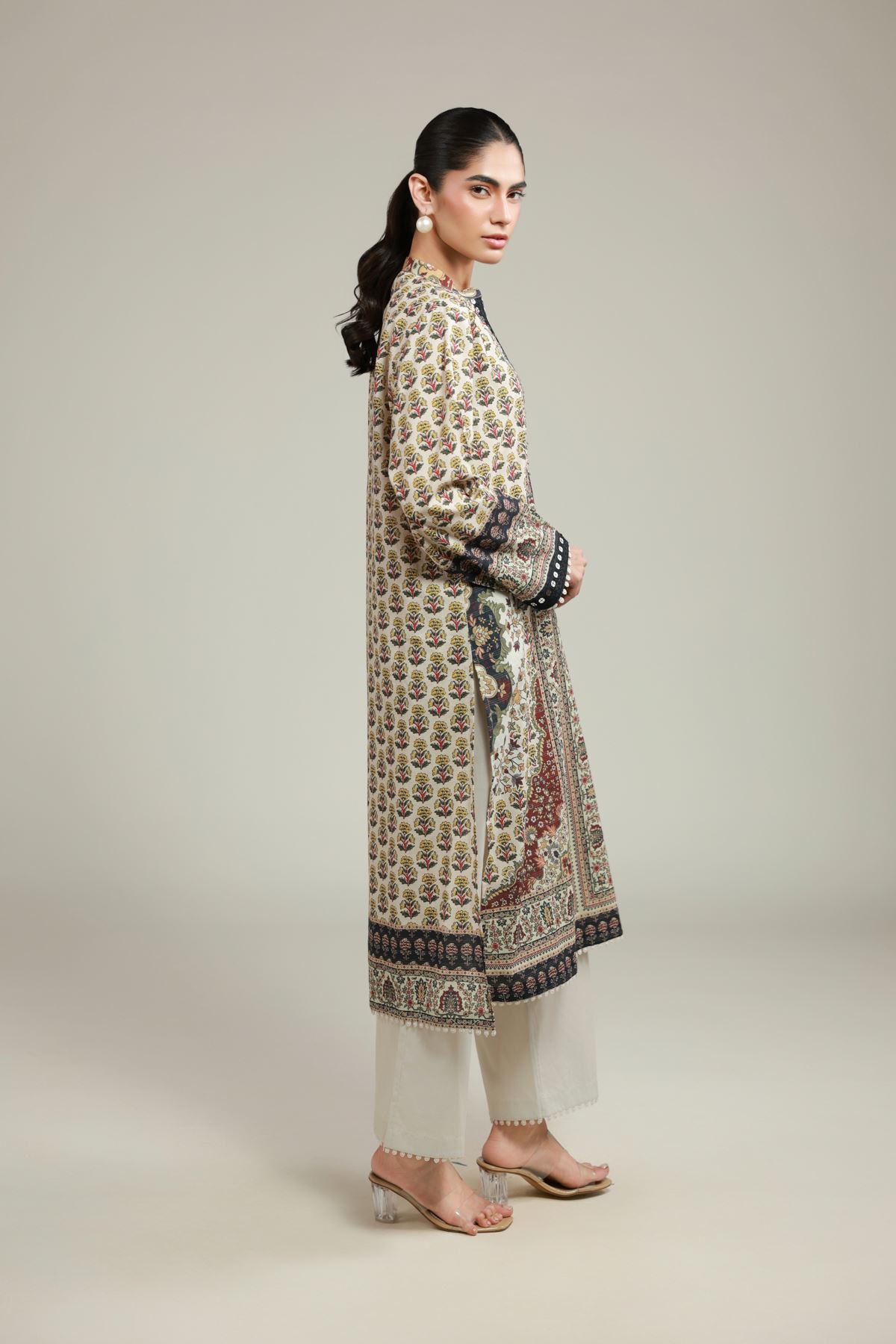 Embroidered Messuri Tailored 2 Piece | Top and Bottom - T-A22-26-113FC1-VG