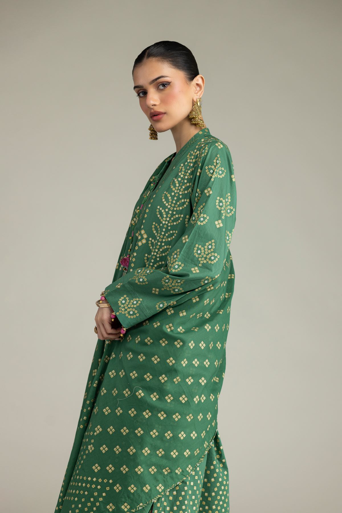 Embroidered Cambric Cambric 3-Piece Co-ord - 12-26-116-F-E-VG
