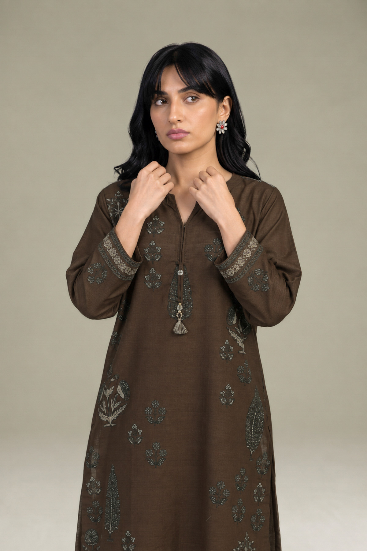 Printed Light Khaddar Kurta - 2-26-308-A-G1-VG
