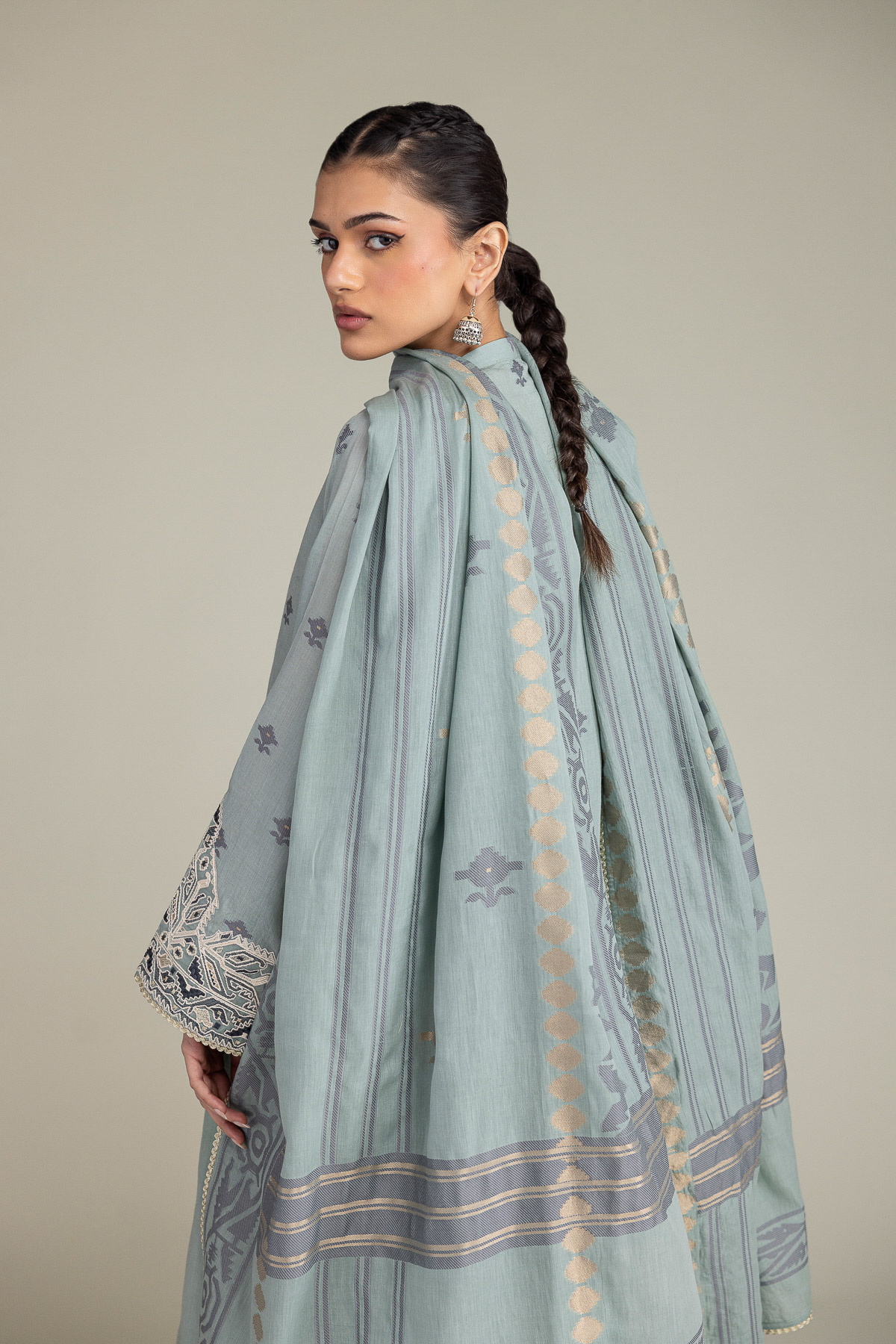 Embroidered Jacquard Fabrics 3 Piece - T-A33-26-207FD1-VG