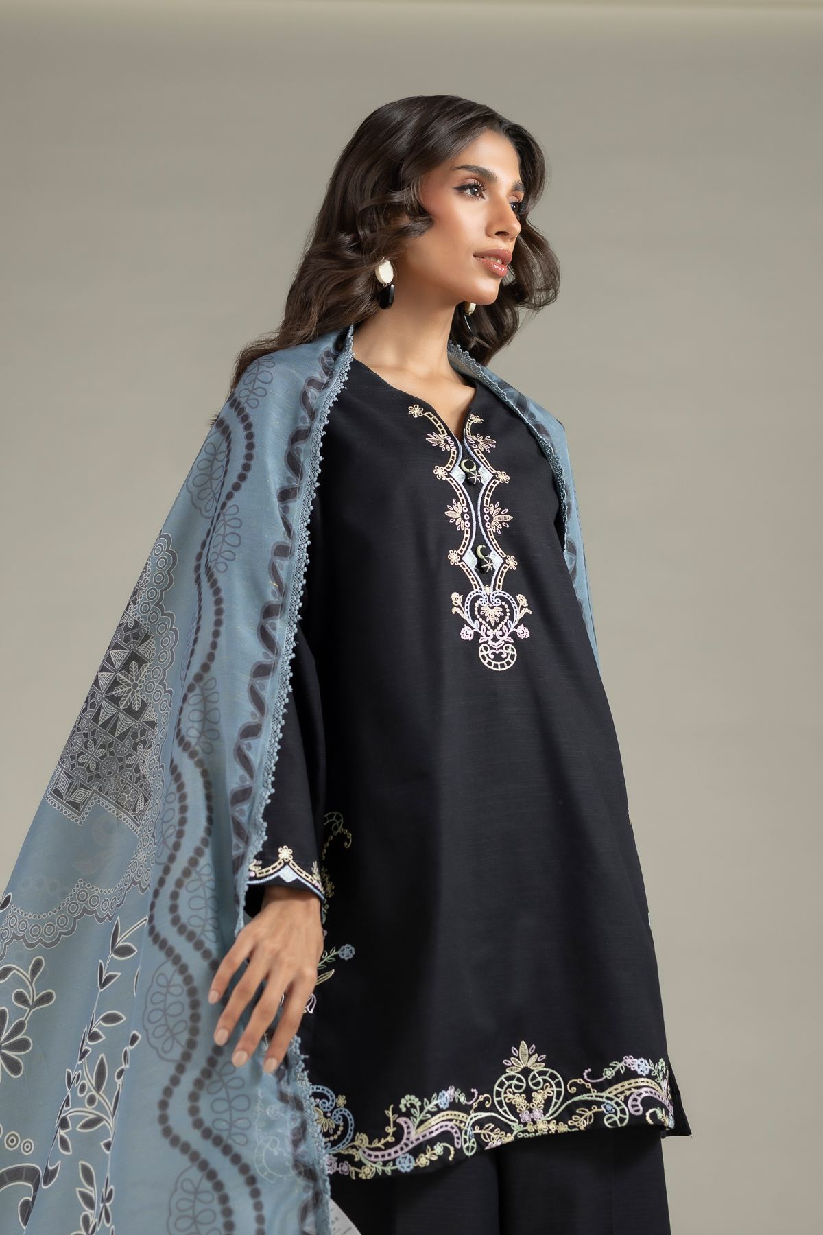 Printed Mesuri Dupatta - 25-09-12E2-08TA-VG