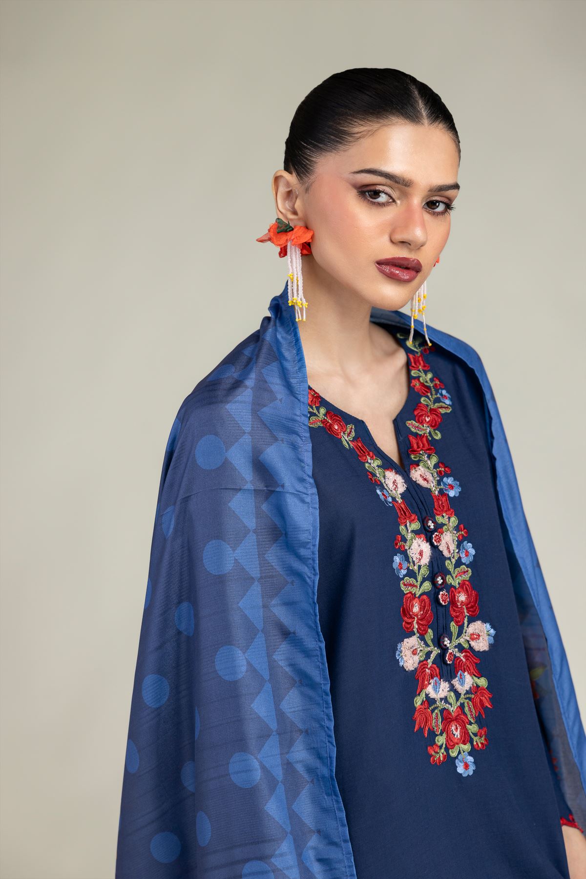 Embroidered Polyester Silk Silk Embroidered Dupatta - 1-26-203-A-E1-VG