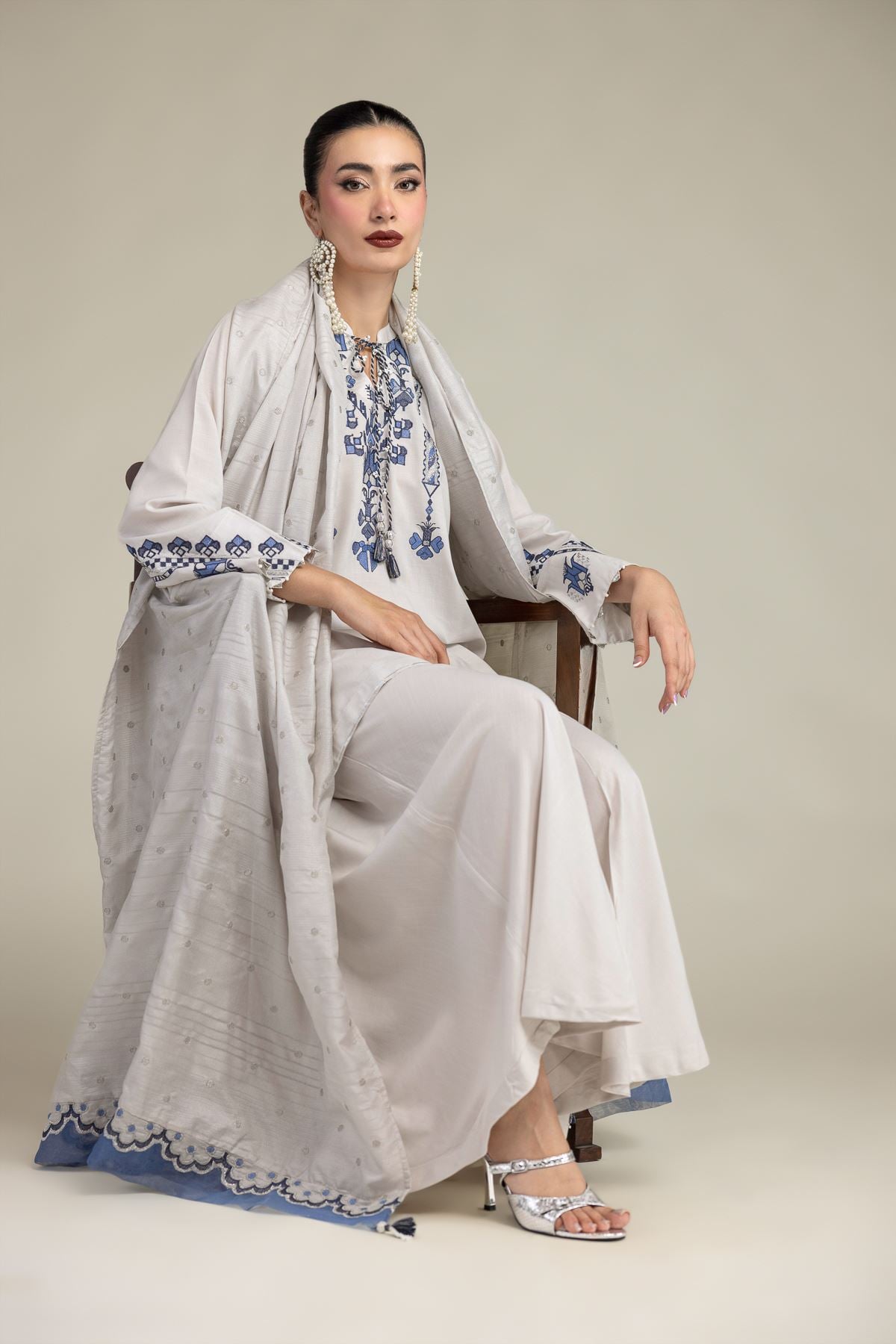 Embroidered Polyester Silk Embroidered Silk Dupatta - 2-26-207-A-C1-VG