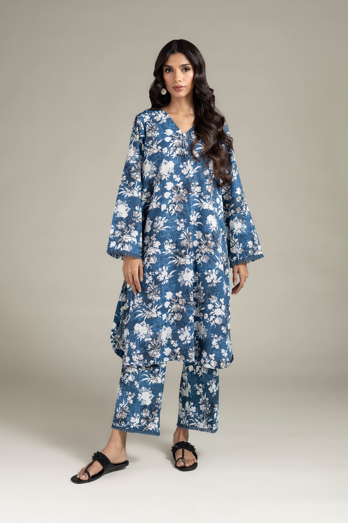 Printed Heavy Textured Cotton Kurta - 25-10-12E9-02TA-VG