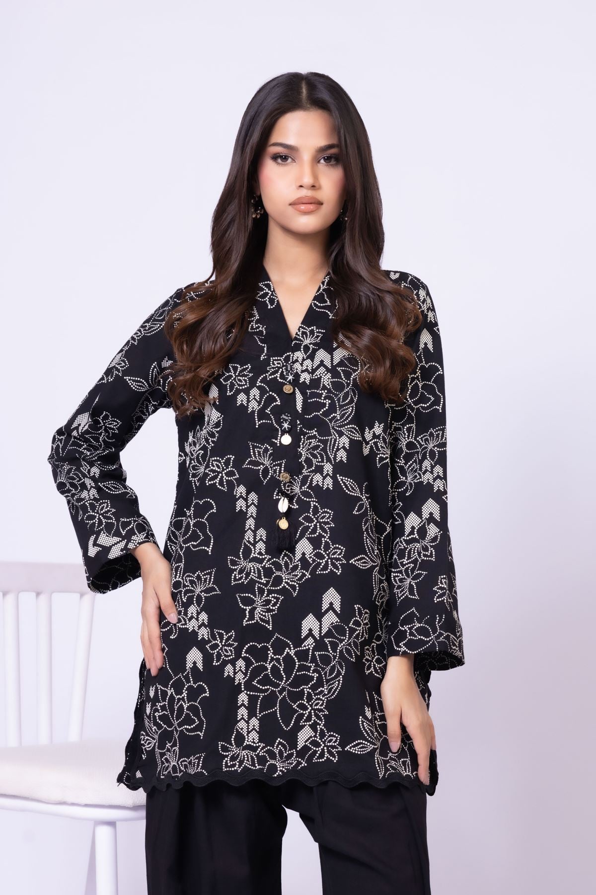 Printed Heavy Textured Cotton Kurta - 25-09-11E11-10TA-VG