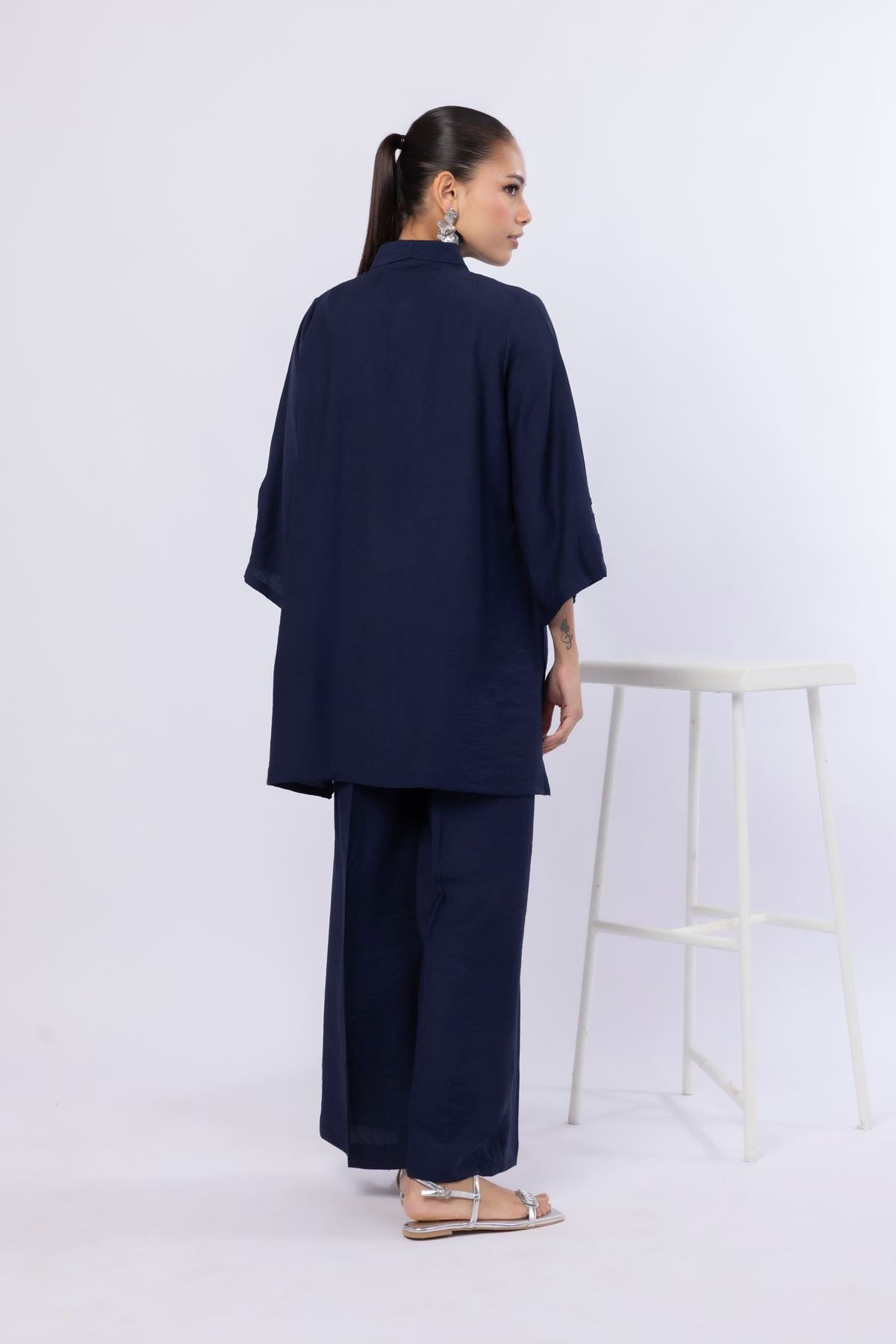 Dyed Cotton Vortex Wrinkle Kurta - 25-07-7E7-09TA-VG