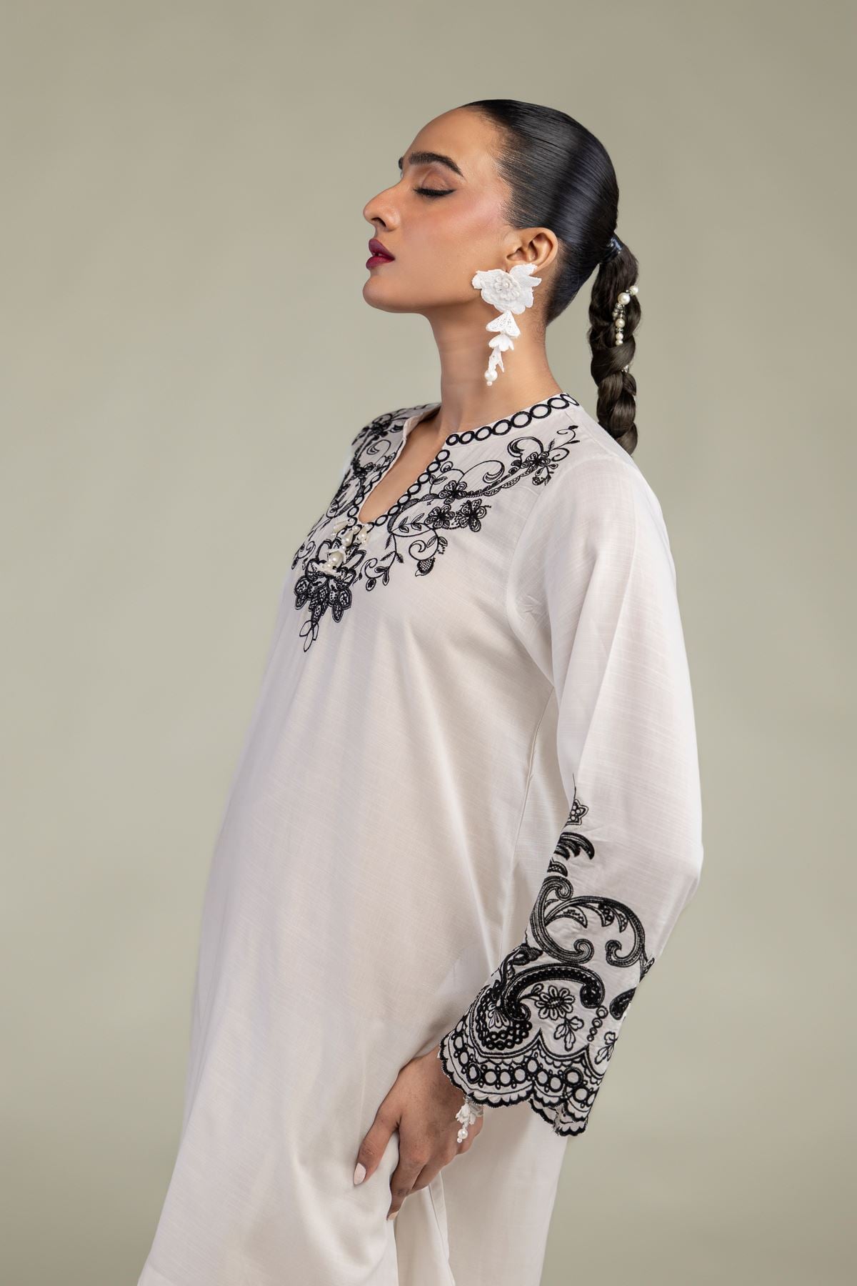 Embroidered Raw Silk Raw Silk Kurta - 8-26-303-A-C1-VG