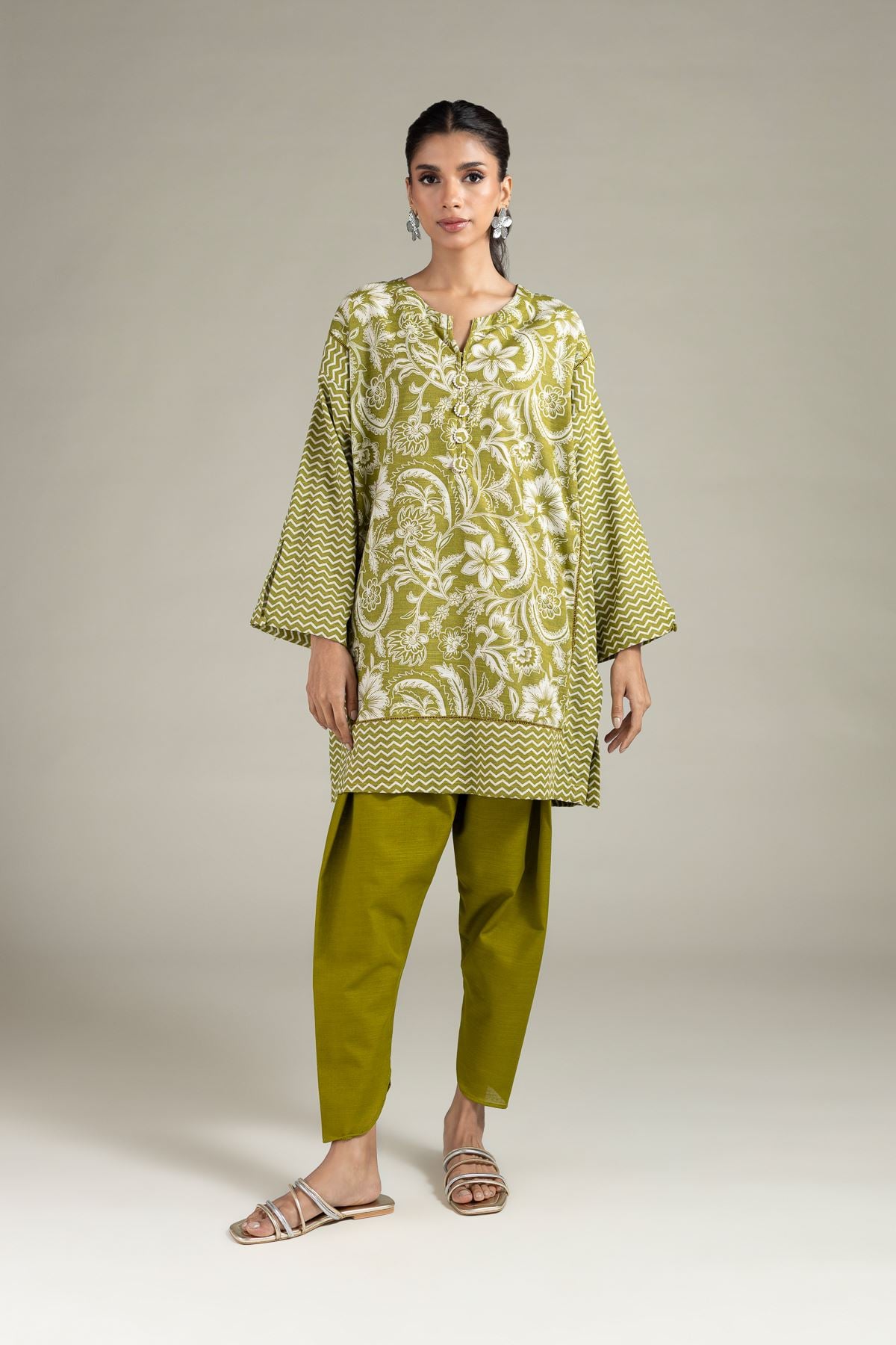Dyed Khaddar Pants - 25-10-12E6-06TA-VG
