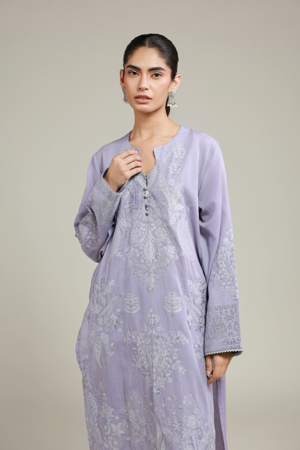 Dyed Jacquard Jacquard Tailored Set - 26-02-1E13-02TA-VG