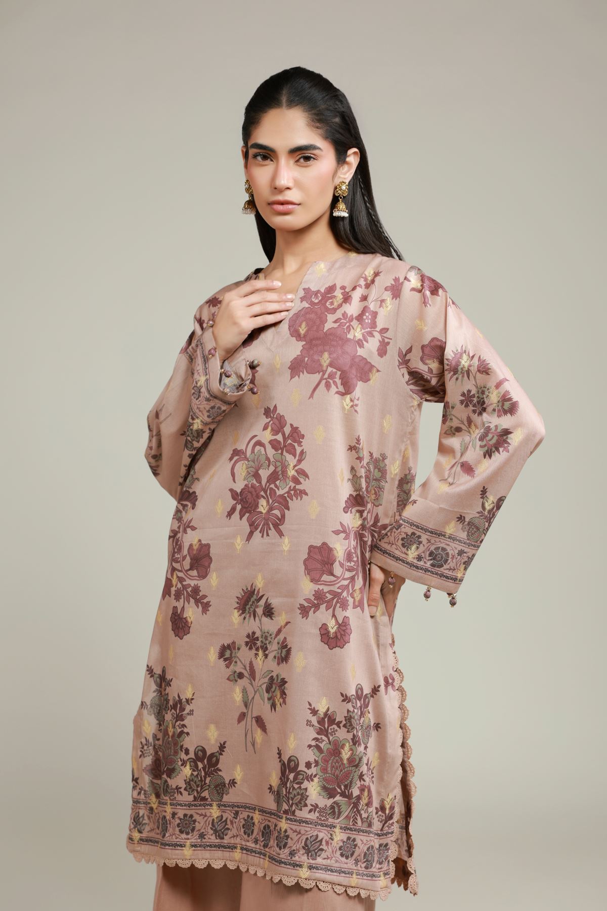 Printed Jacquard Tailored 2-Piece Set - T-A113-26-111EE1-VG