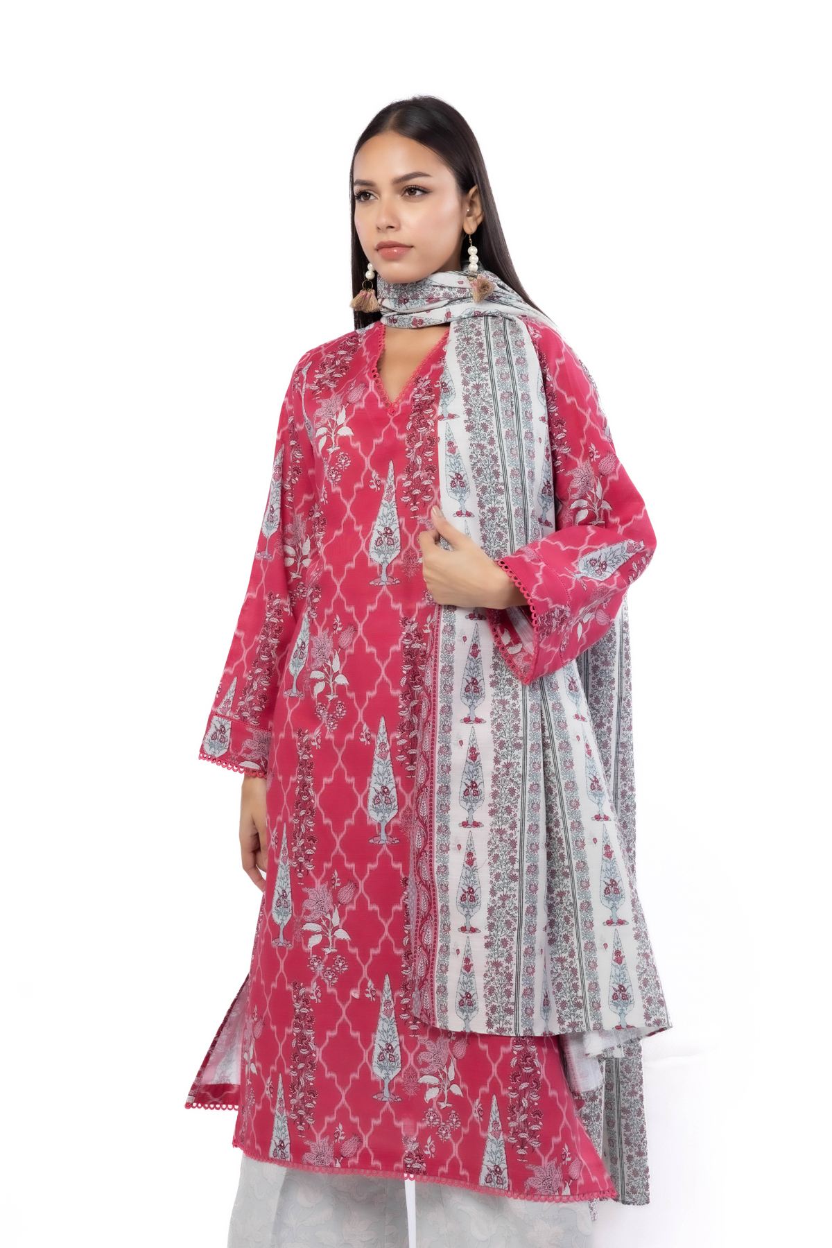 Printed Khaddar Fabrics 3 Piece - KN23A-VG