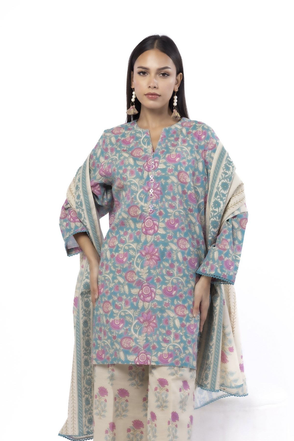 Printed Khaddar Fabrics 3 Piece - MT23A-VG