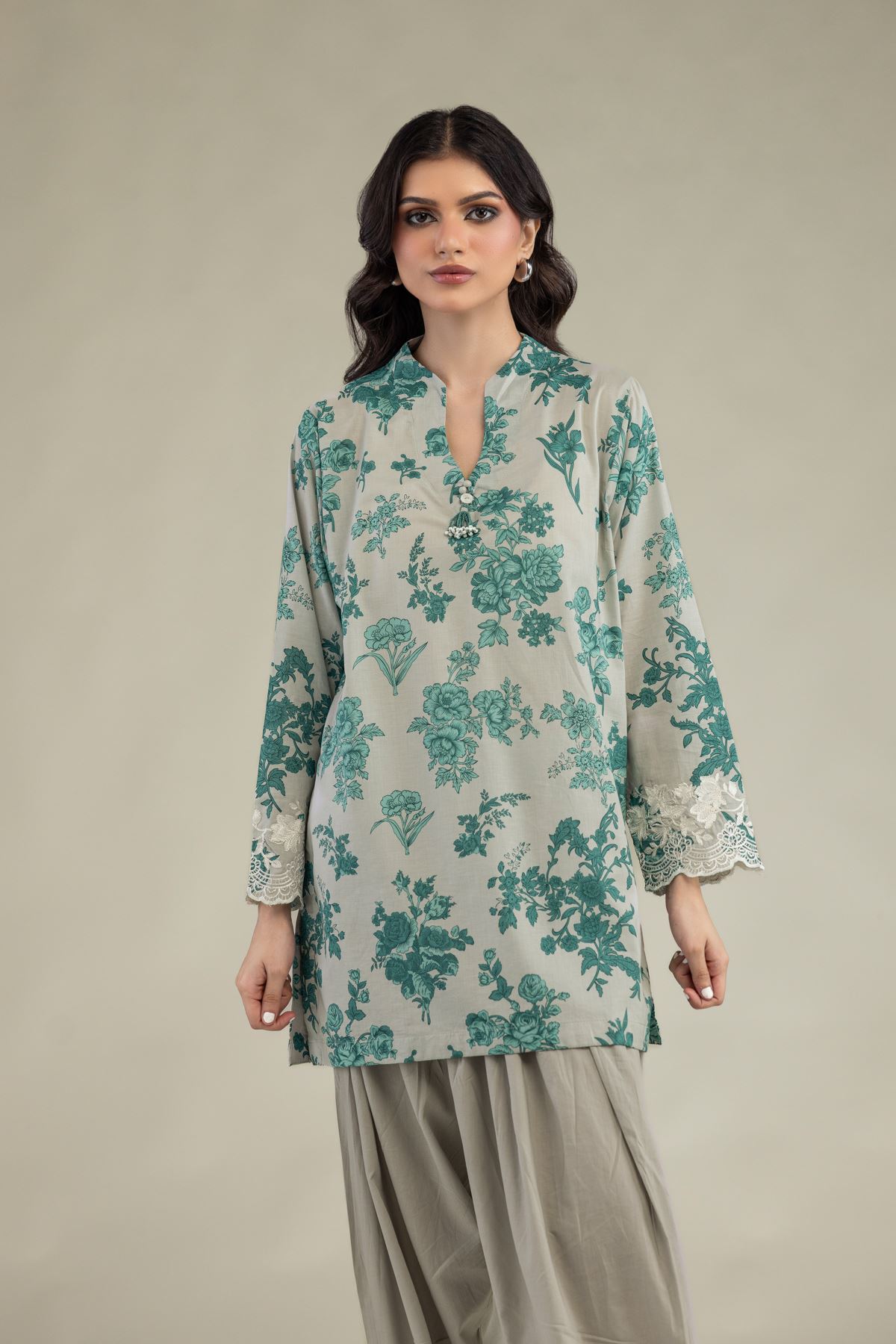Embroidered Lawn Short Lawn Kurta - 1-26-250-B-H1-VG