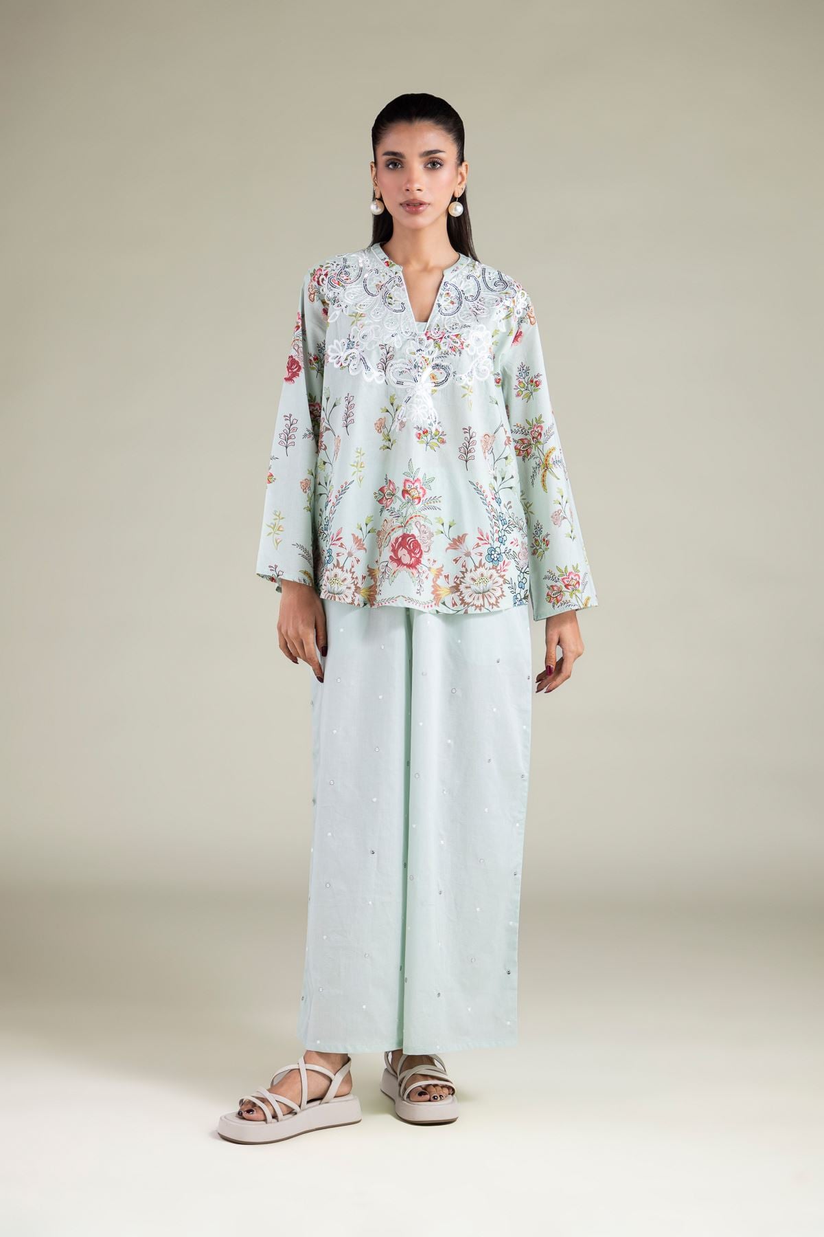 Embroidered Cambric Trousers - 6-26-105-A-D-VG