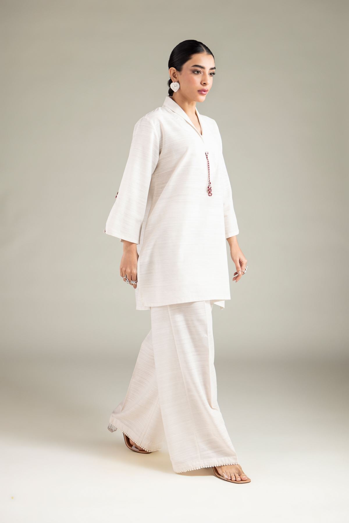 Dyed Textured Cotton Solid Straight Shalwar - 1-26-109-A-L-VG
